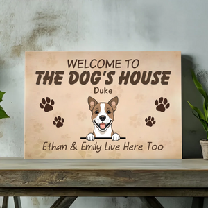 Welcome to the Dog’s House – Rustic Pet Wall Hanging – 89Prints