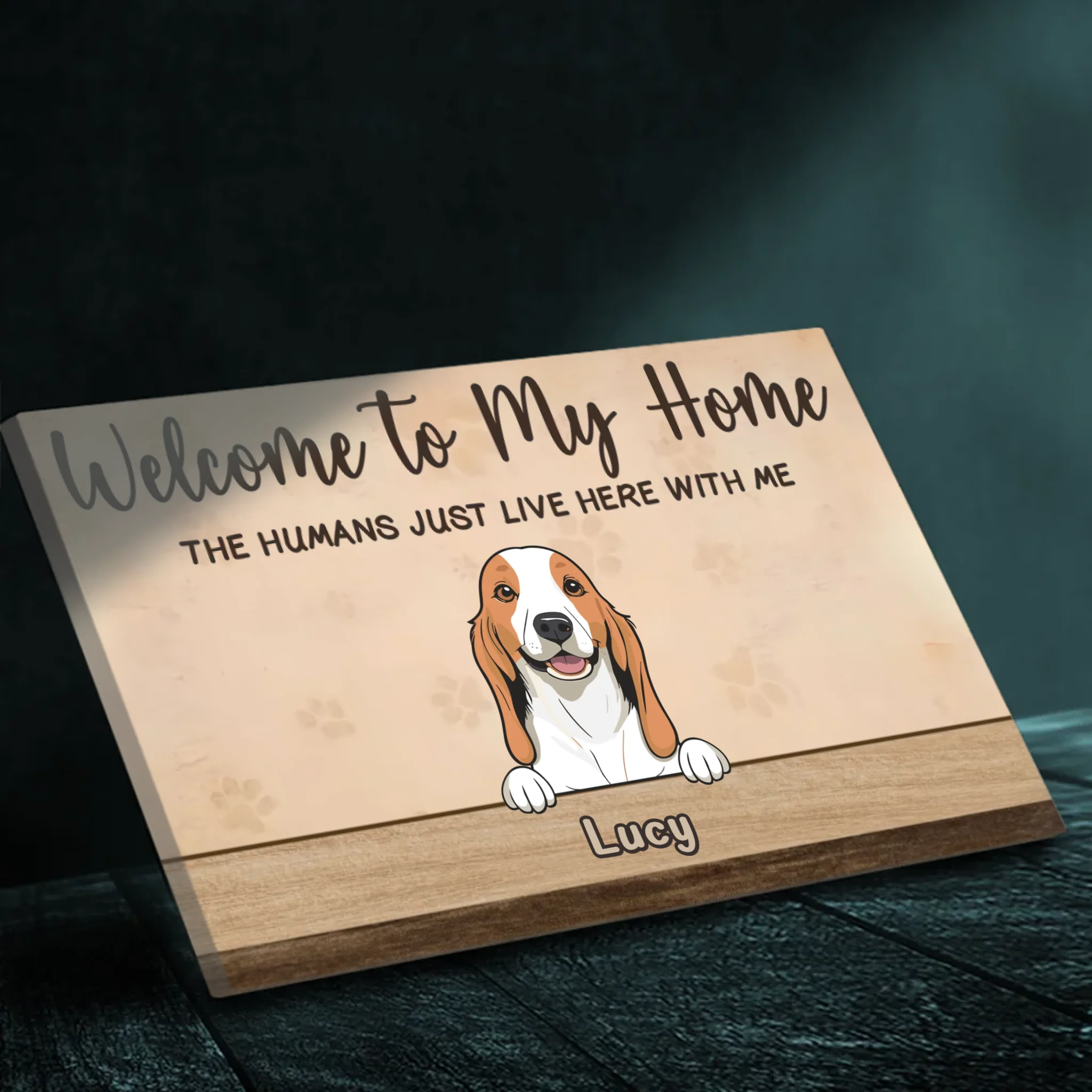 Personalized Funny Dog Canvas – Welcome to My Home Sign – 89Prints