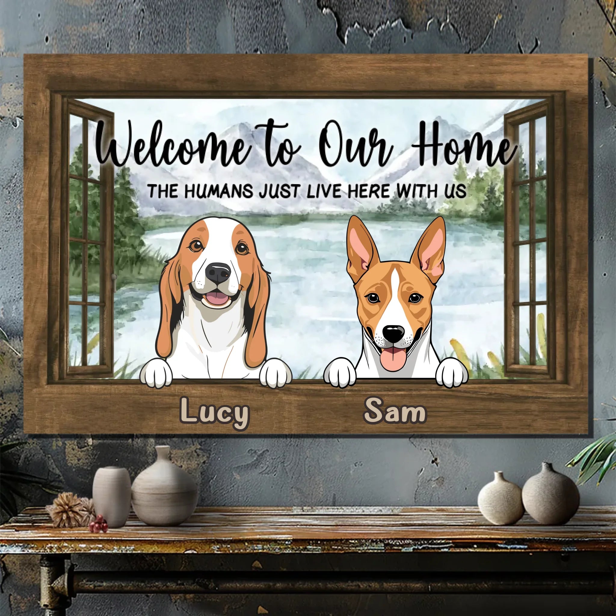 Welcome to Our Home Custom Dog Canvas – Pet Lovers Gift – 89Prints
