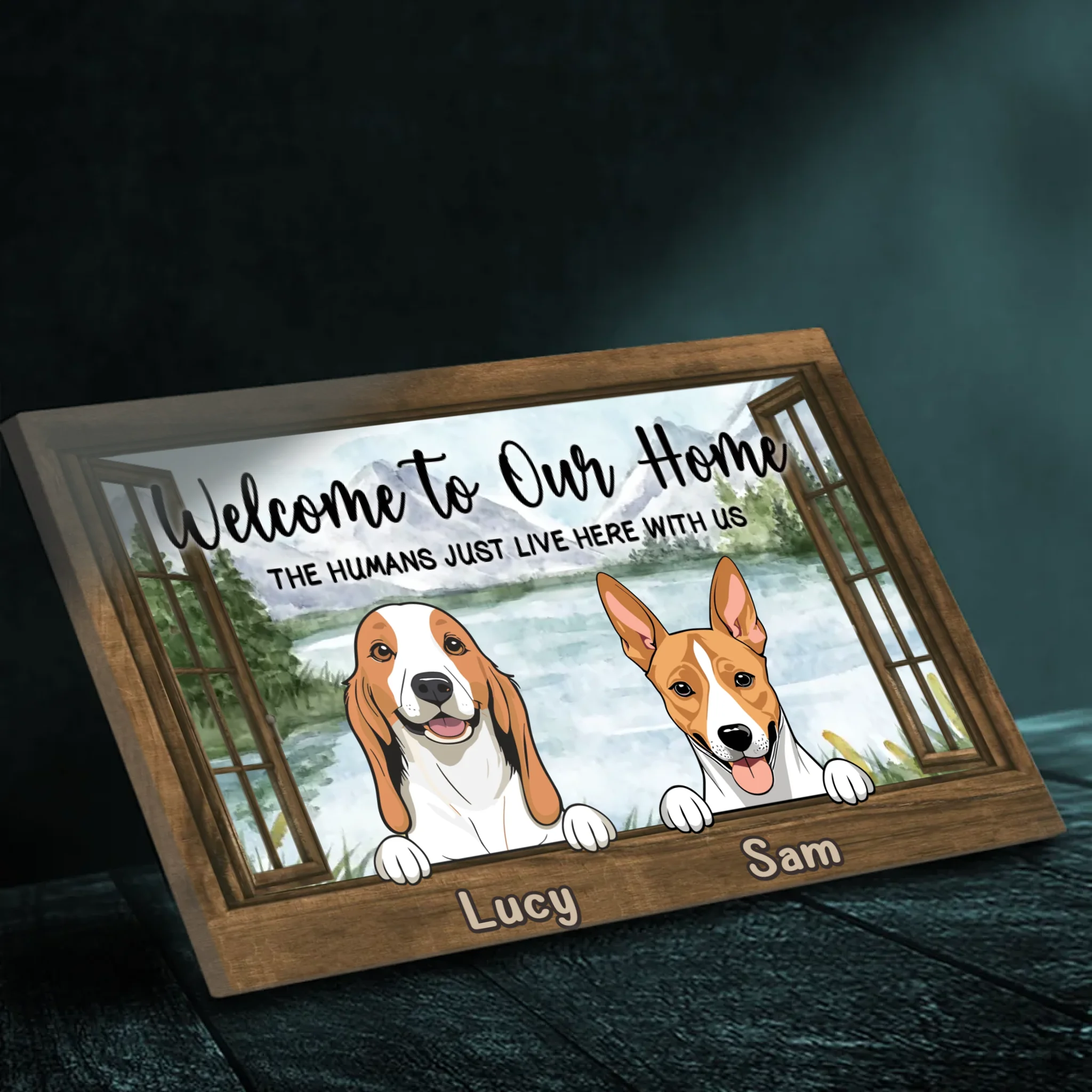 Welcome to Our Home Custom Dog Canvas – Pet Lovers Gift – 89Prints