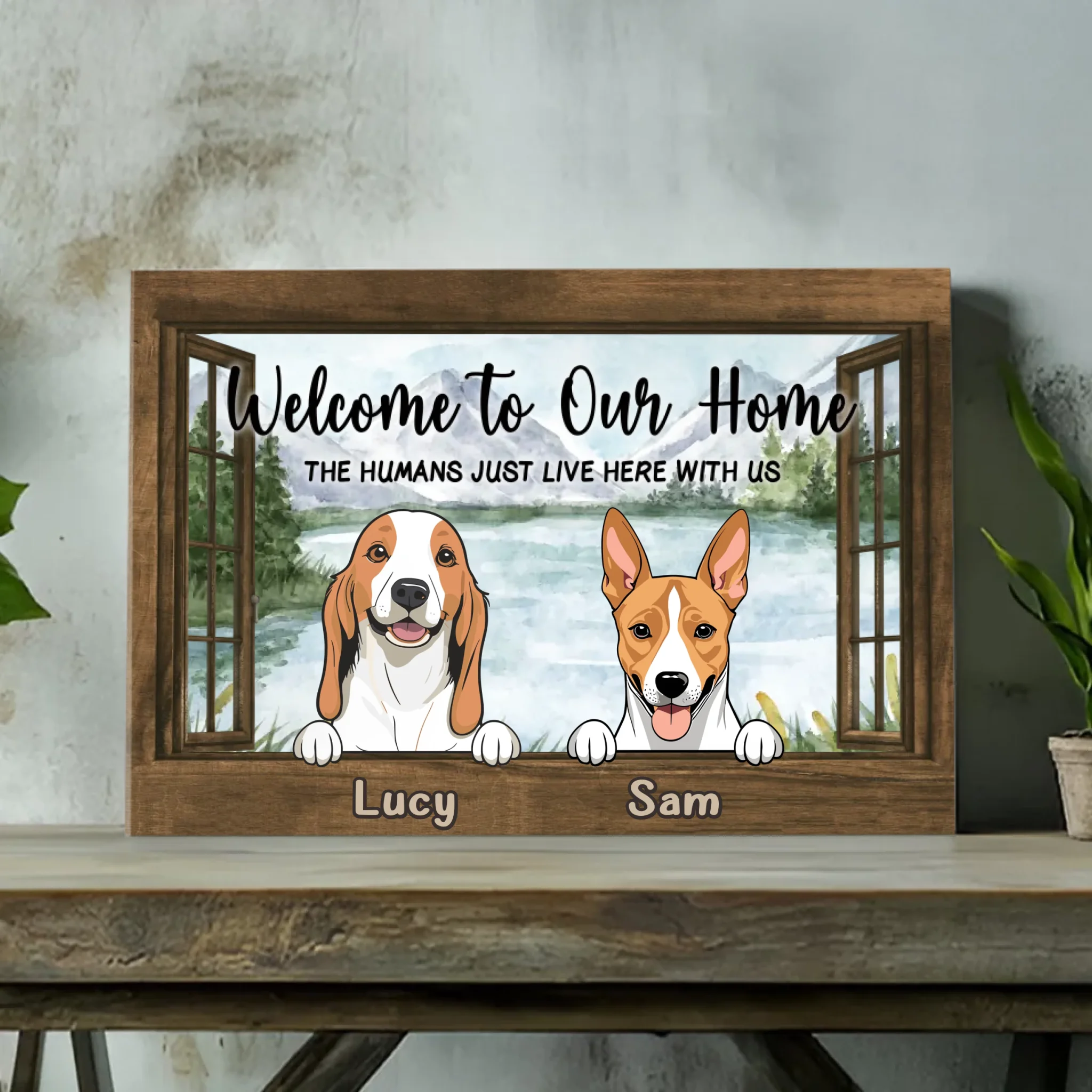 Welcome to Our Home Custom Dog Canvas – Pet Lovers Gift – 89Prints
