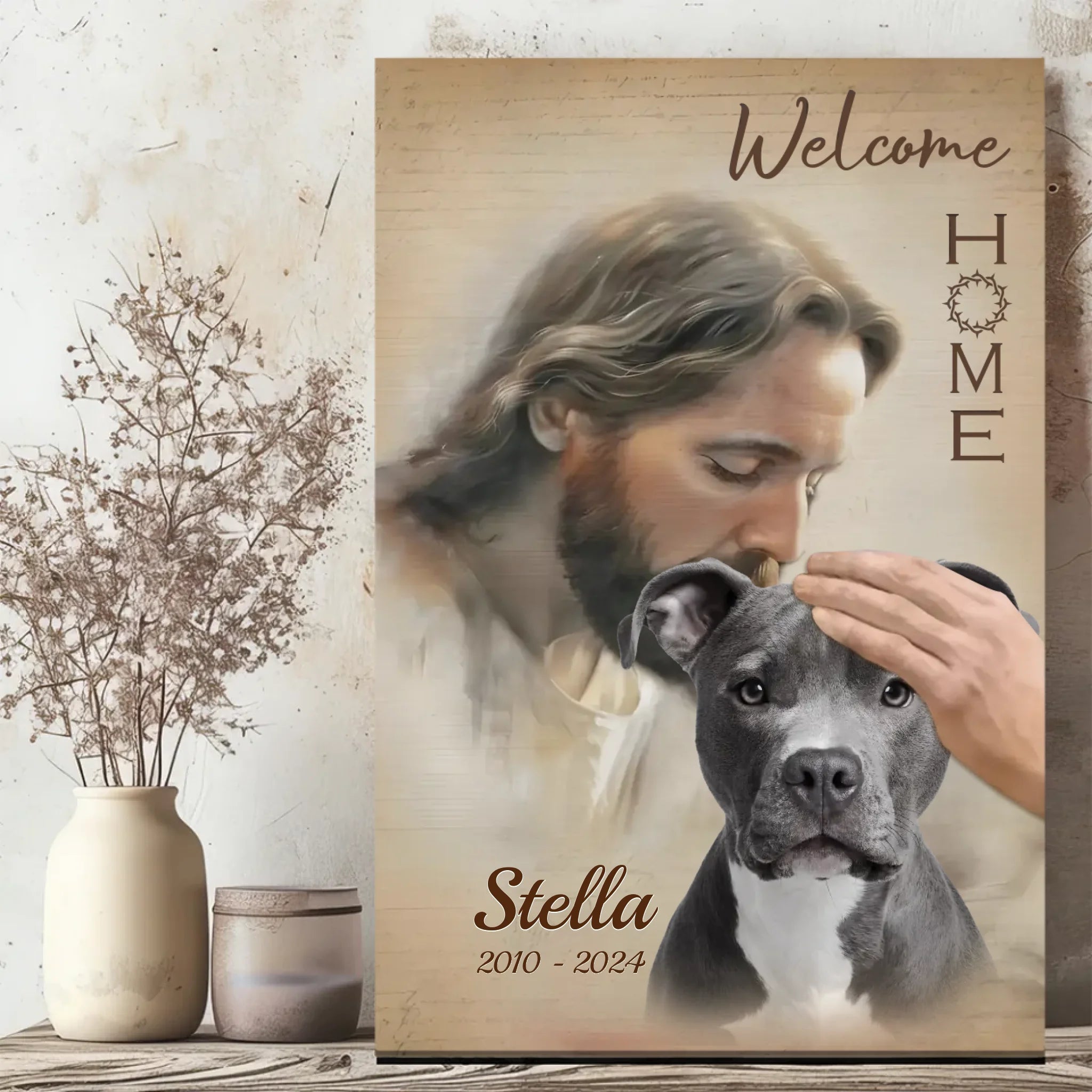 Customizable Pet Memorial Canvas - Welcome Home to a Loving Friend