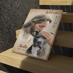 Customizable Pet Memorial Canvas - Welcome Home to a Loving Friend