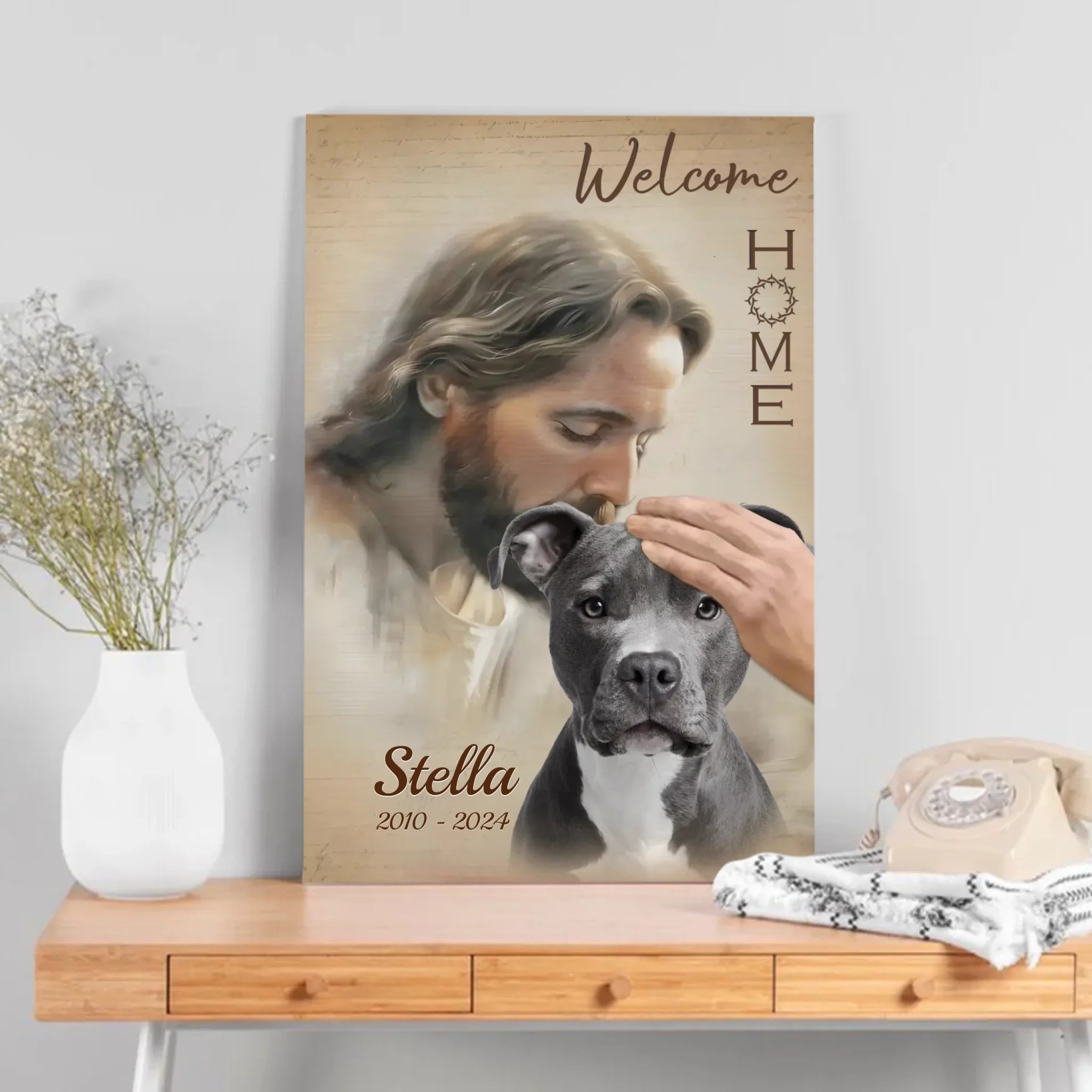 Customizable Pet Memorial Canvas - Welcome Home to a Loving Friend