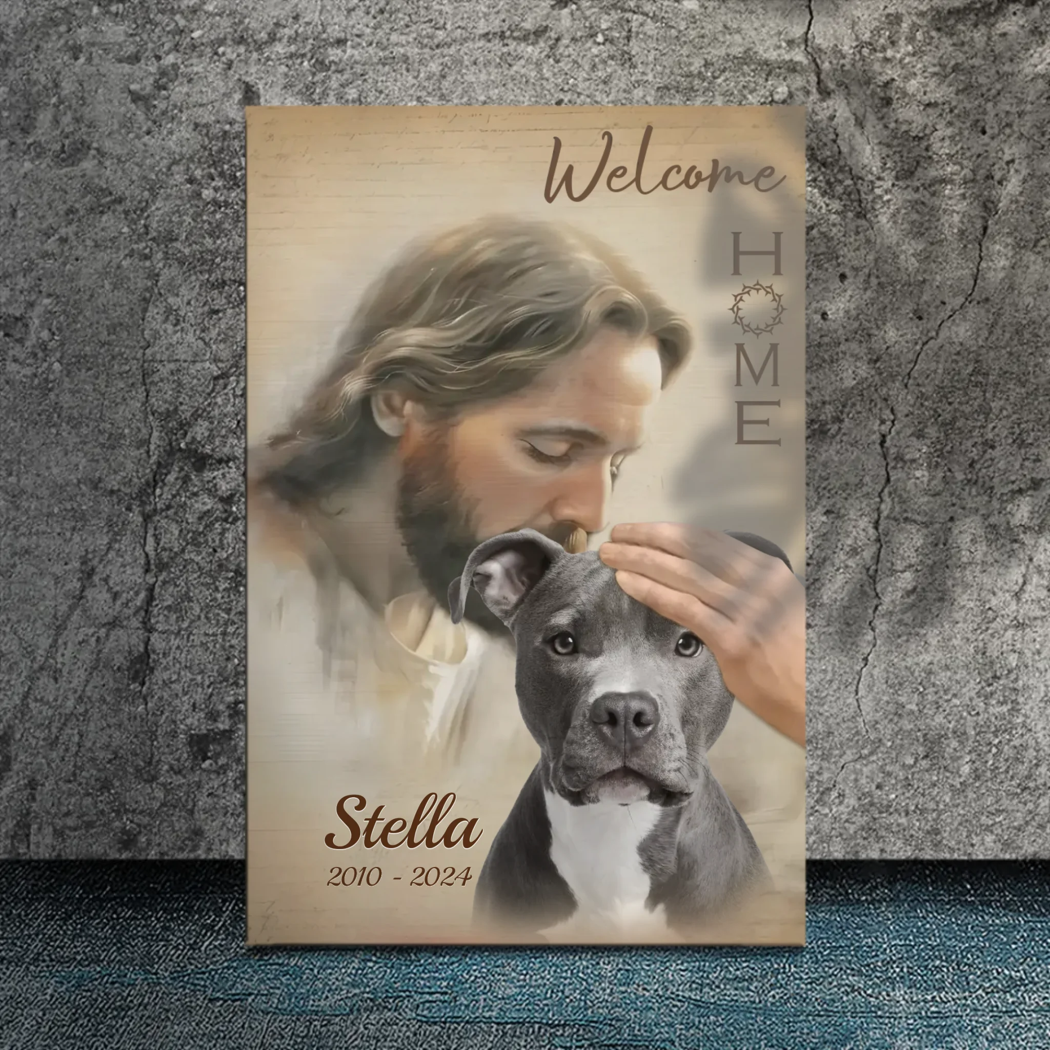 Customizable Pet Memorial Canvas - Welcome Home to a Loving Friend