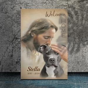 Customizable Pet Memorial Canvas - Welcome Home to a Loving Friend