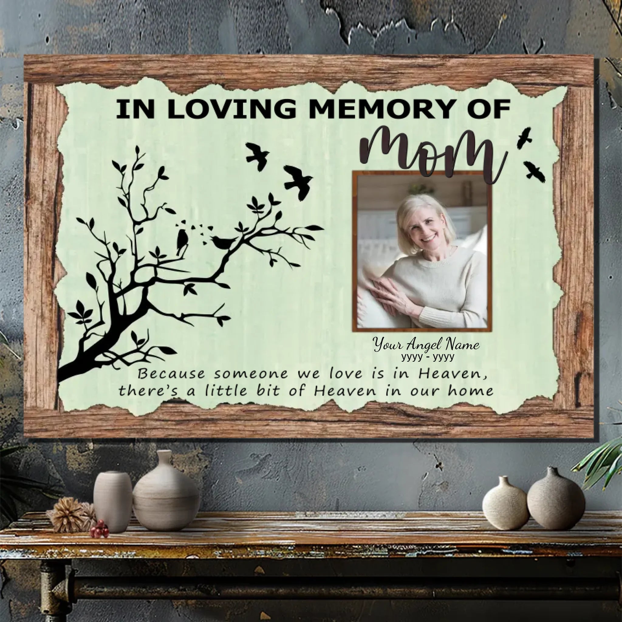 Custom Memorial Canvas Your Mom's Photo At 89Prints - Forever Smile