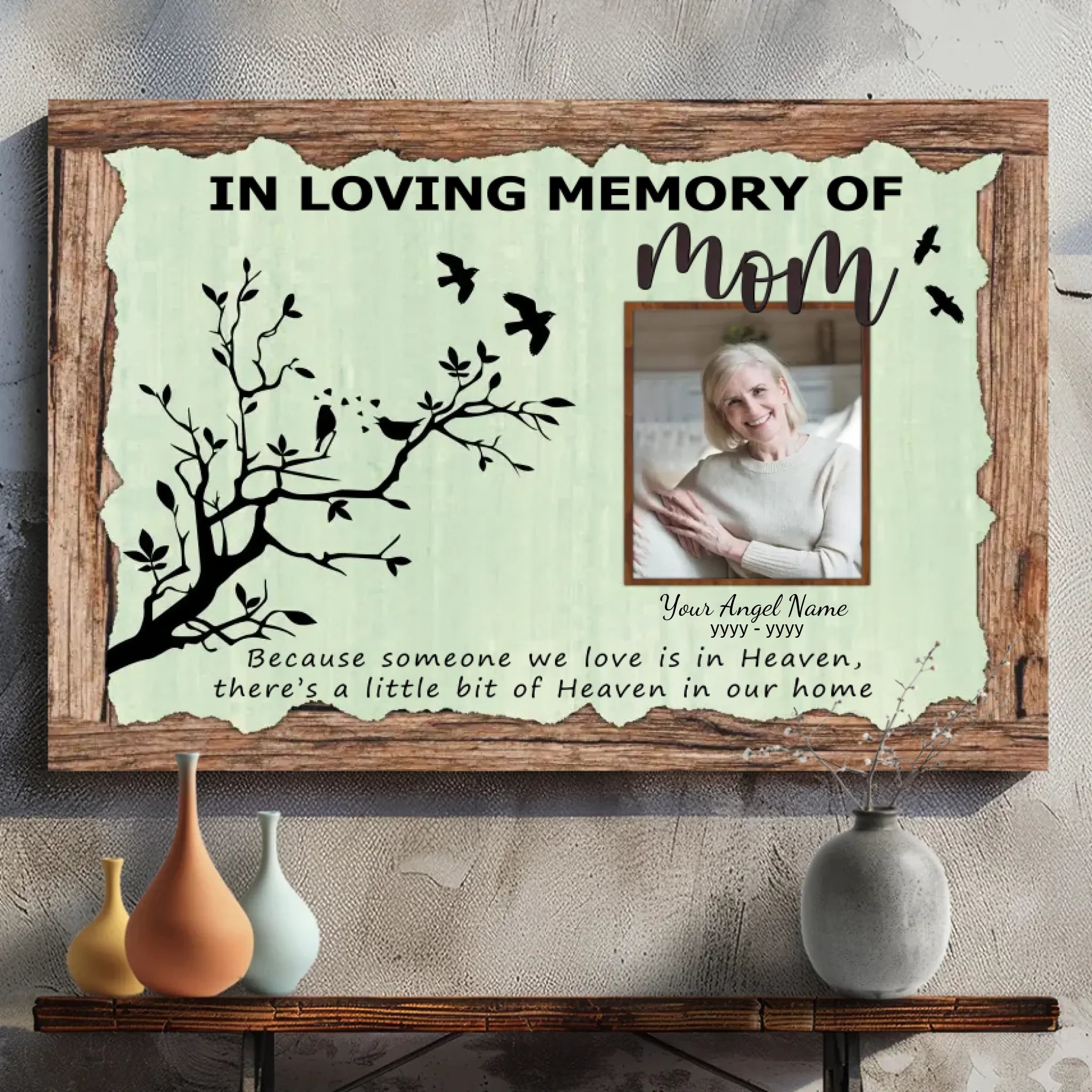 Custom Memorial Canvas Your Mom's Photo At 89Prints - Forever Smile