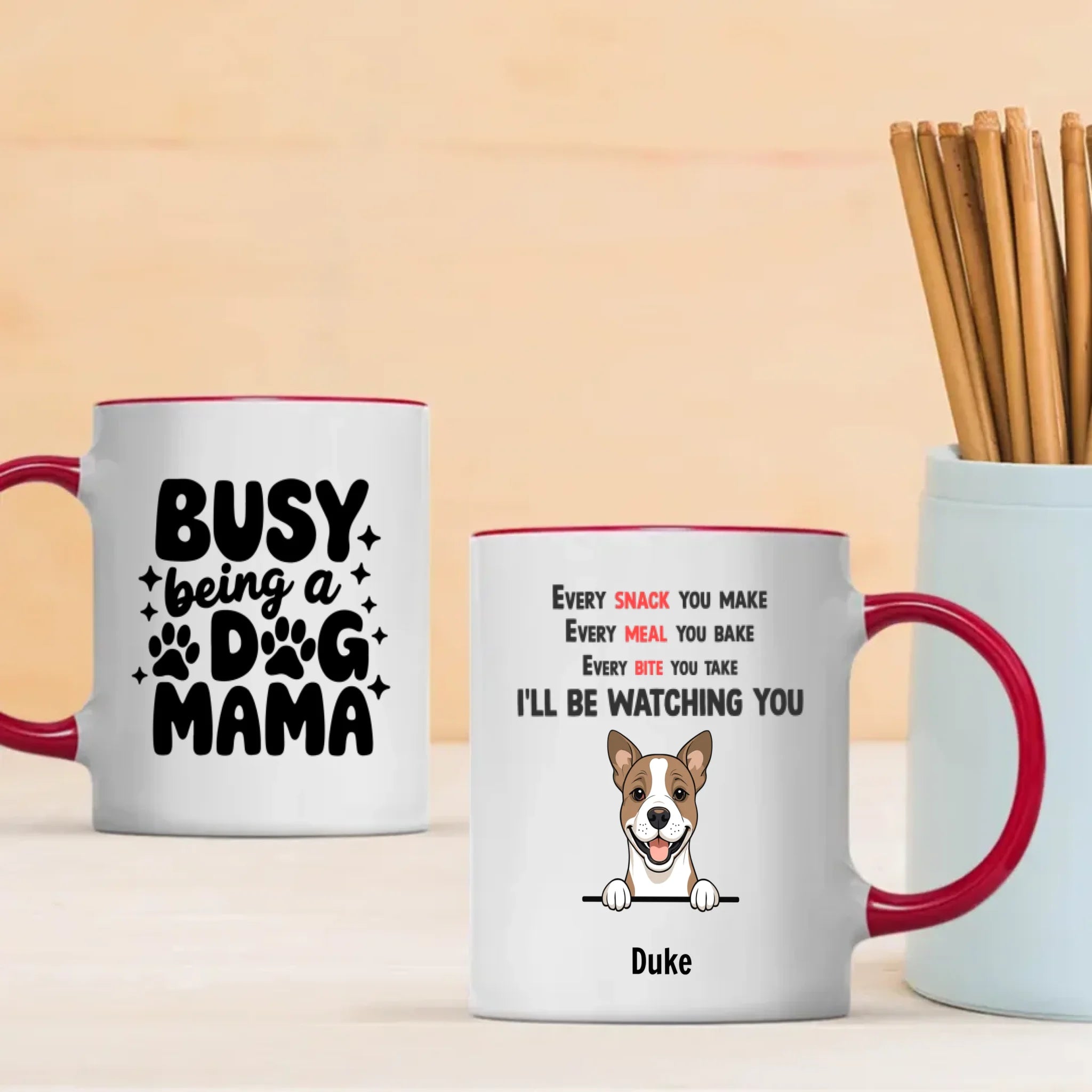 Custom Dog Mama Mug – “Busy Being a Dog Mama” Personalized Pet Lover Gift - 89Prints