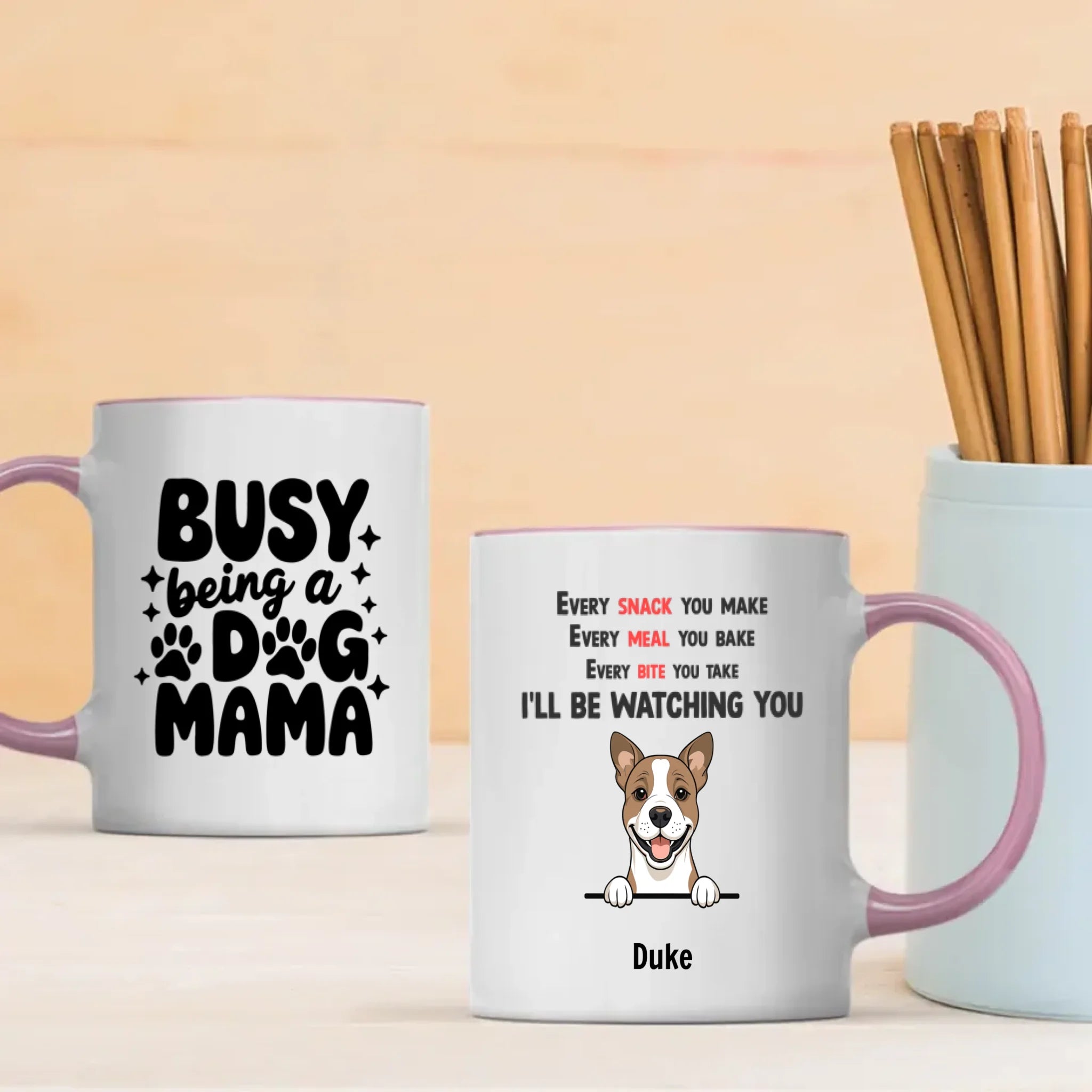 Custom Dog Mama Mug – “Busy Being a Dog Mama” Personalized Pet Lover Gift - 89Prints