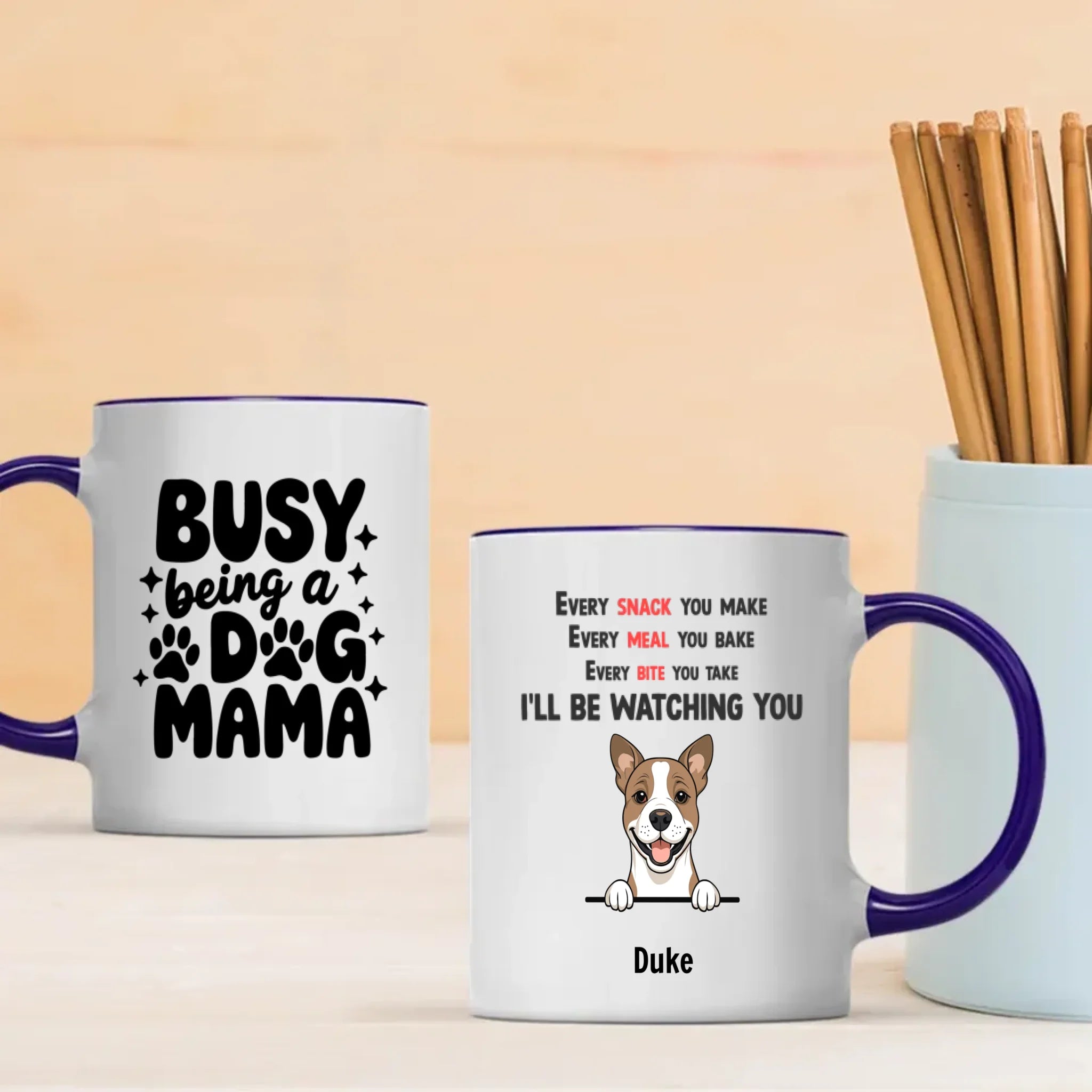 Custom Dog Mama Mug – “Busy Being a Dog Mama” Personalized Pet Lover Gift - 89Prints