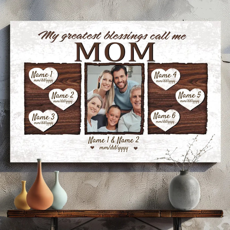 Personalized Family Canvas Painting: Mom is Everything | 89Prints
