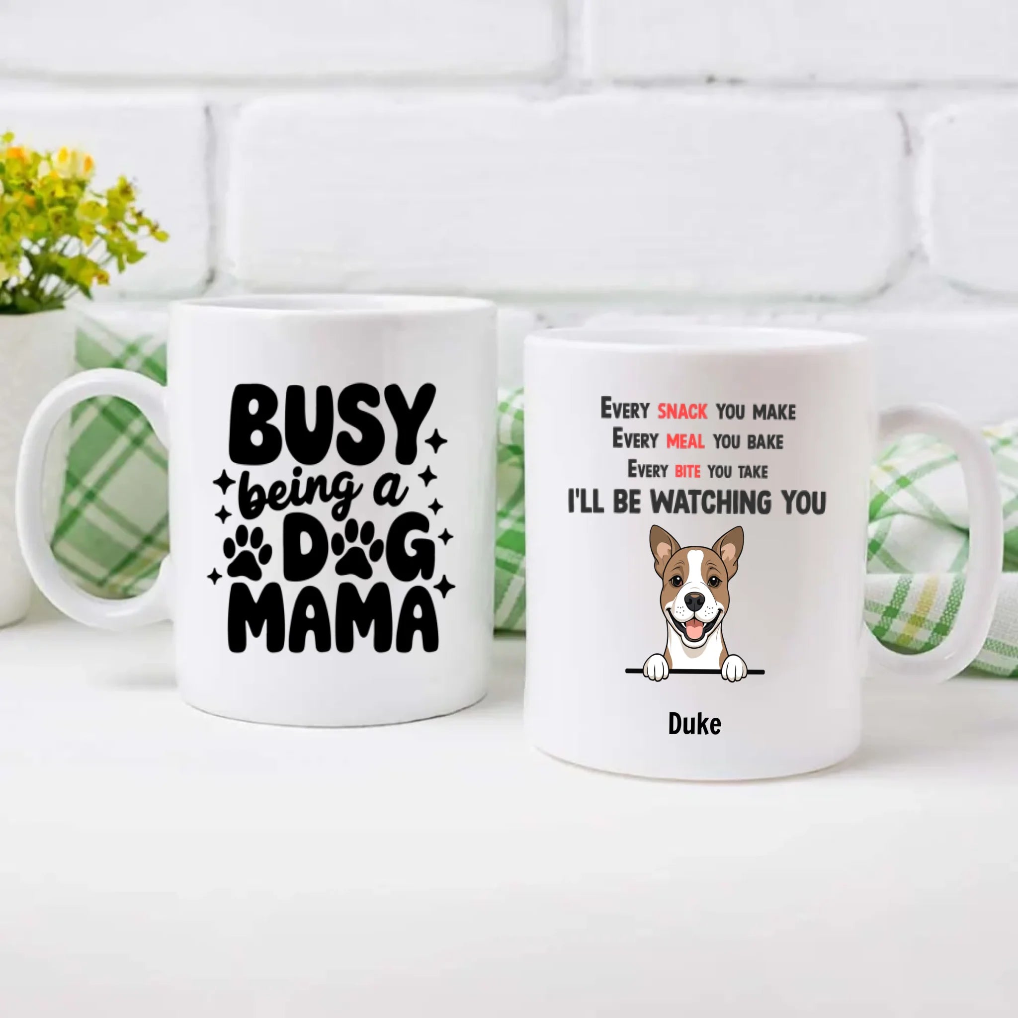 Custom Dog Mama Mug – “Busy Being a Dog Mama” Personalized Pet Lover Gift - 89Prints