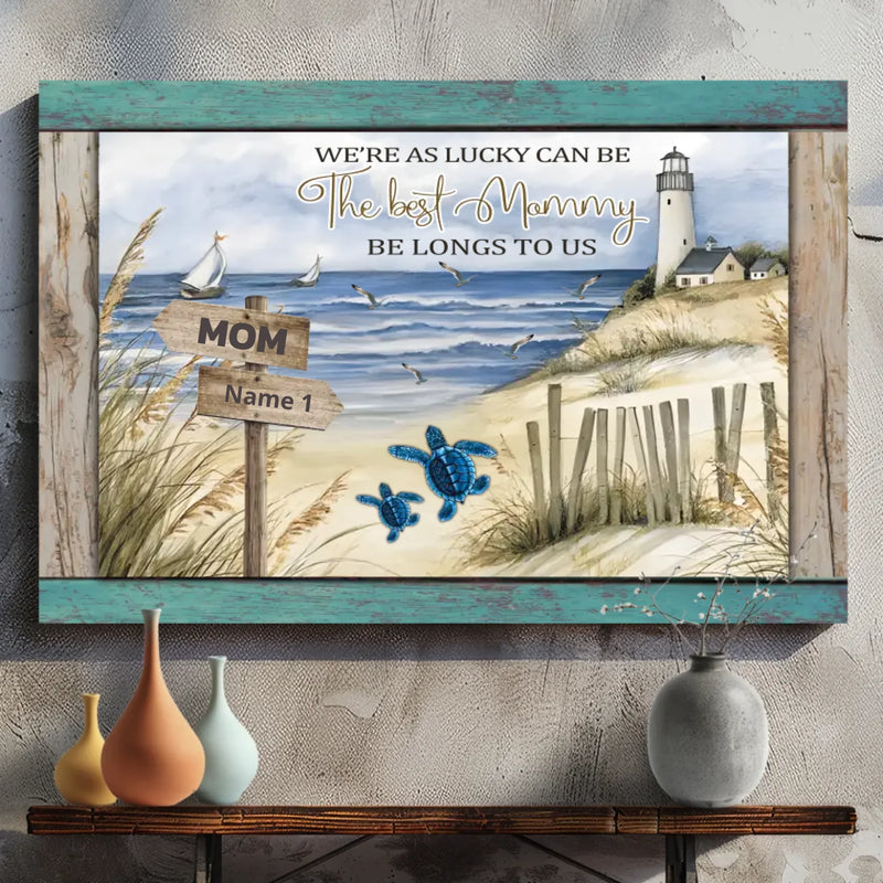 Personalized Lighthouse Canvas Wall Art - The Best Mommy