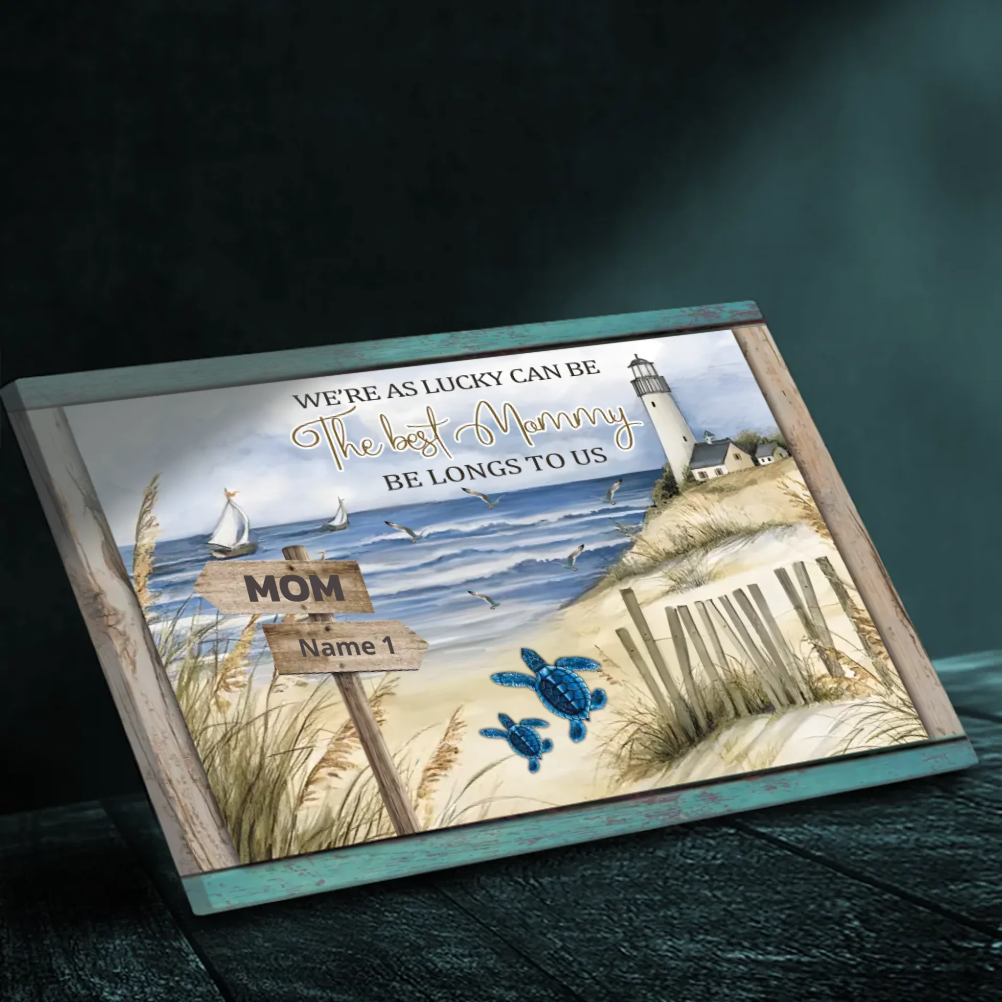 Personalized Lighthouse Canvas Wall Art - The Best Mommy