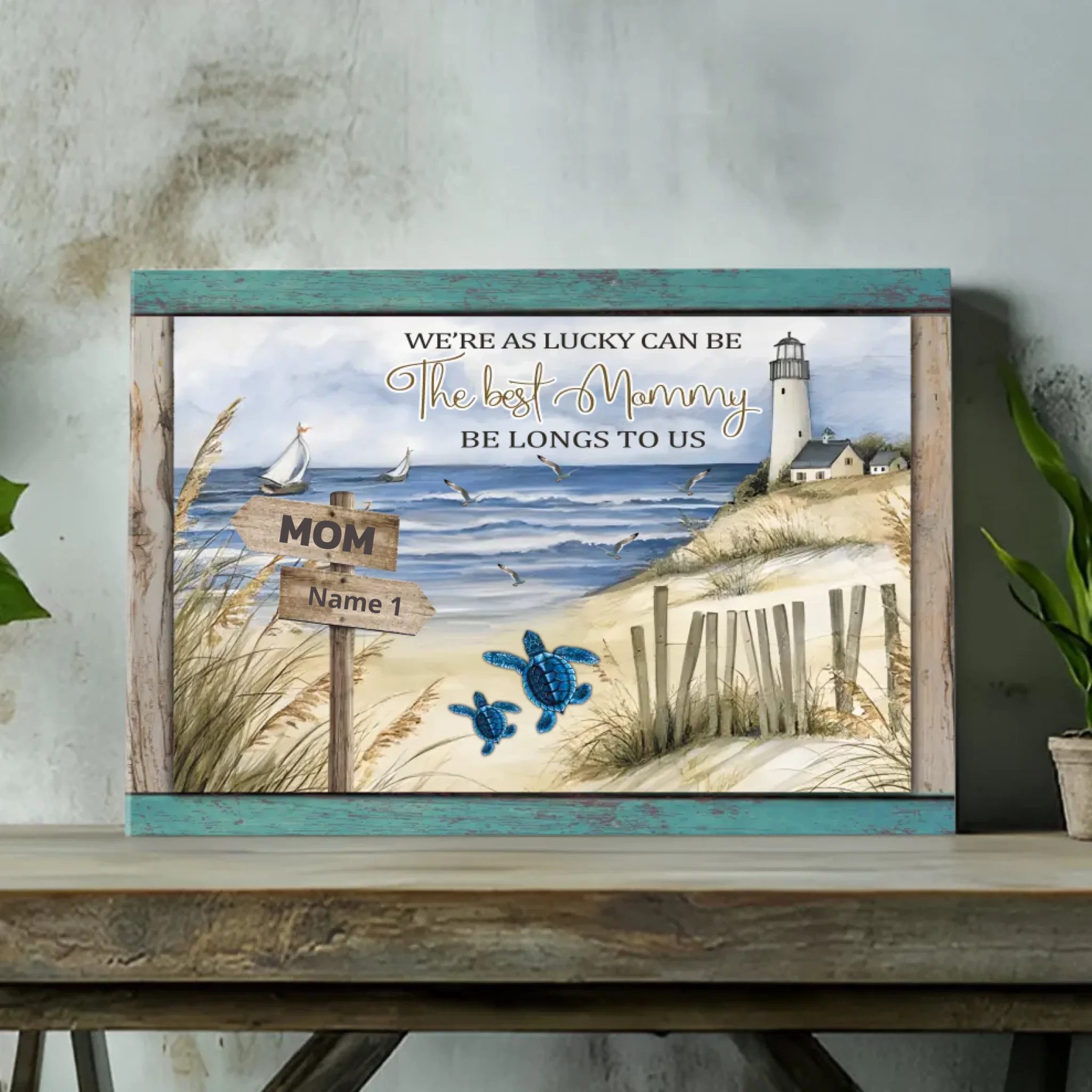 Personalized Lighthouse Canvas Wall Art - The Best Mommy