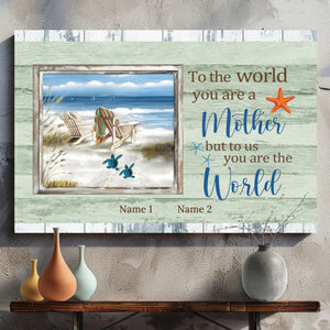 Personalized Canvas Painting of Mom at 89Prints - To us, Mom is the World