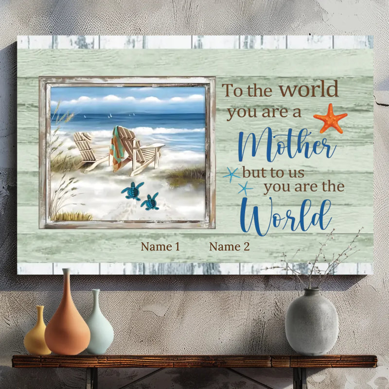 Personalized Canvas Painting of Mom at 89Prints - To us, Mom is the World