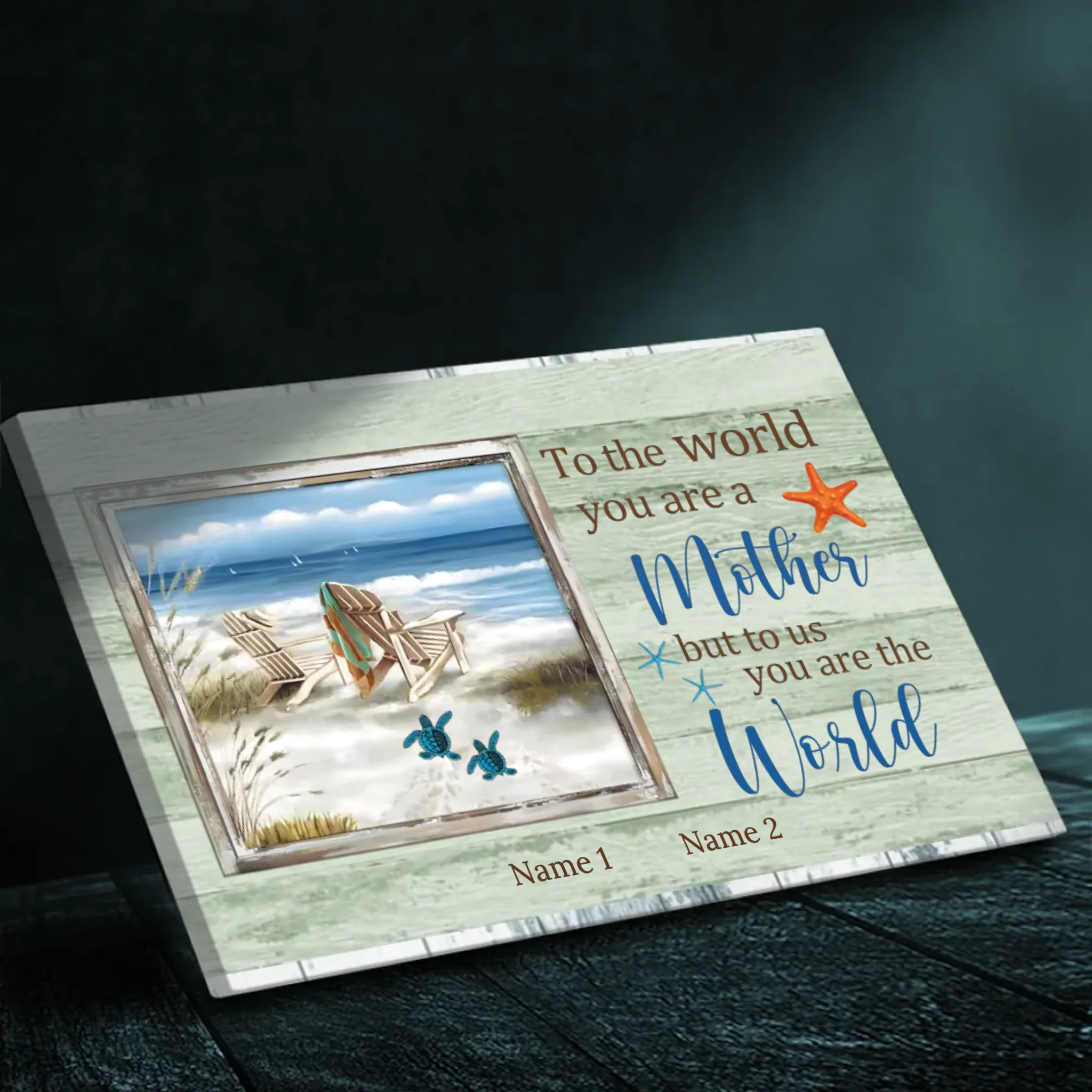 Personalized Canvas Painting of Mom at 89Prints - To us, Mom is the World