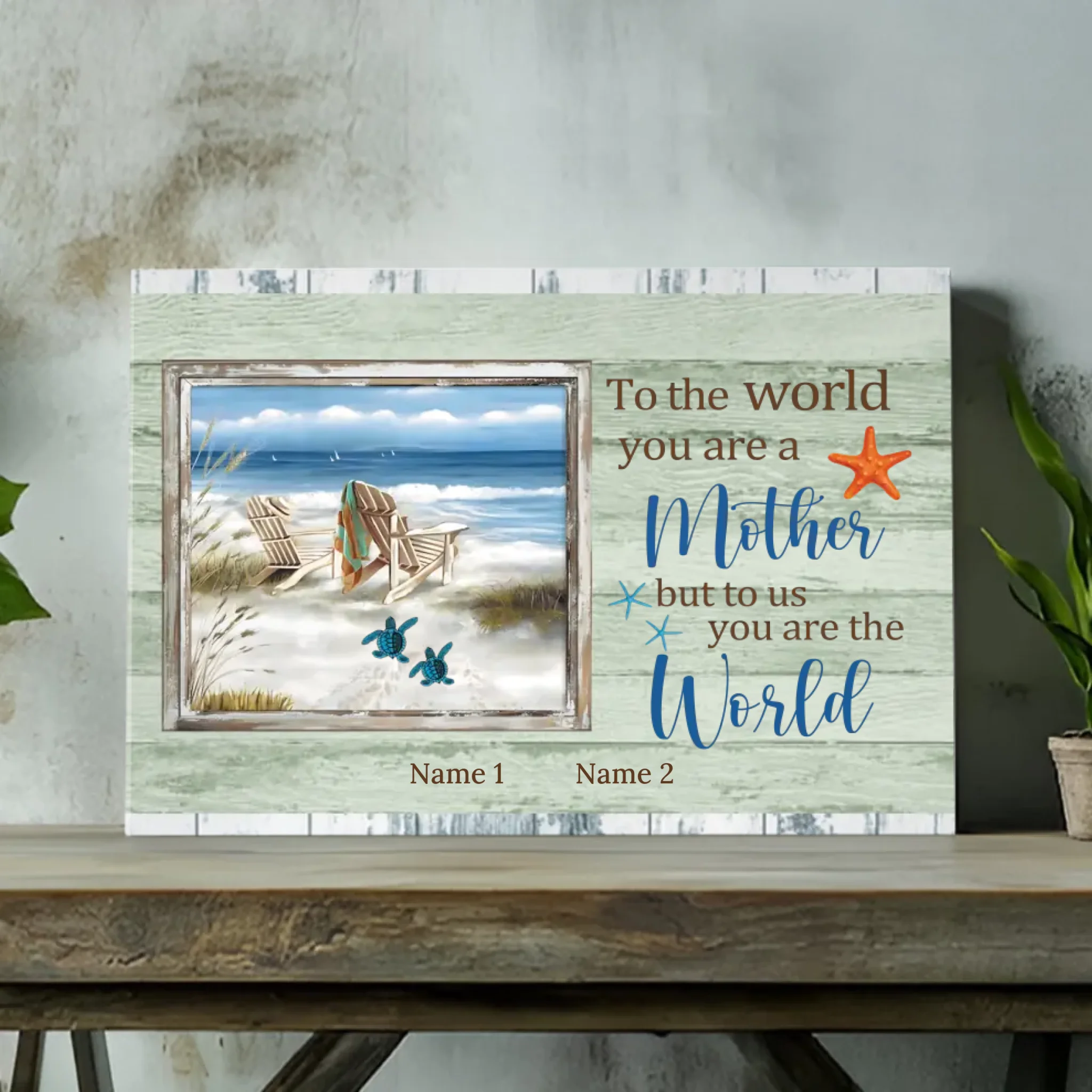 Personalized Canvas Painting of Mom at 89Prints - To us, Mom is the World