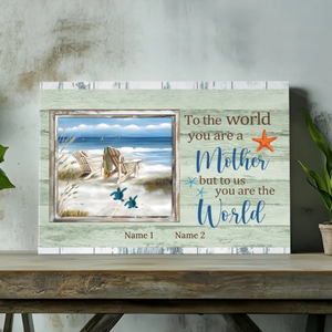 Personalized Canvas Painting of Mom at 89Prints - To us, Mom is the World