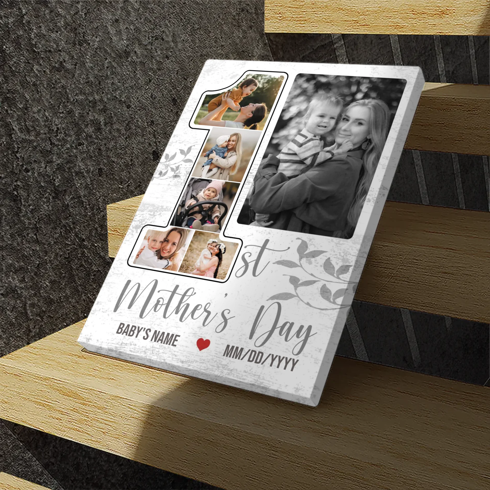 Personalized Mother and Baby Canvas - Moments Forever In The Heart