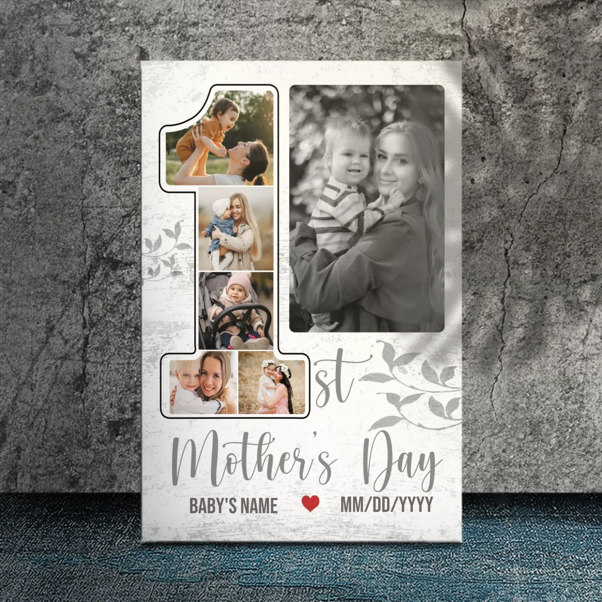 Personalized Mother and Baby Canvas - Moments Forever In The Heart