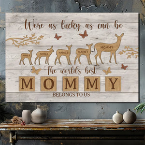 Custom Mom and Kids Canvas At 89Prints – Baby Deer Following Mom