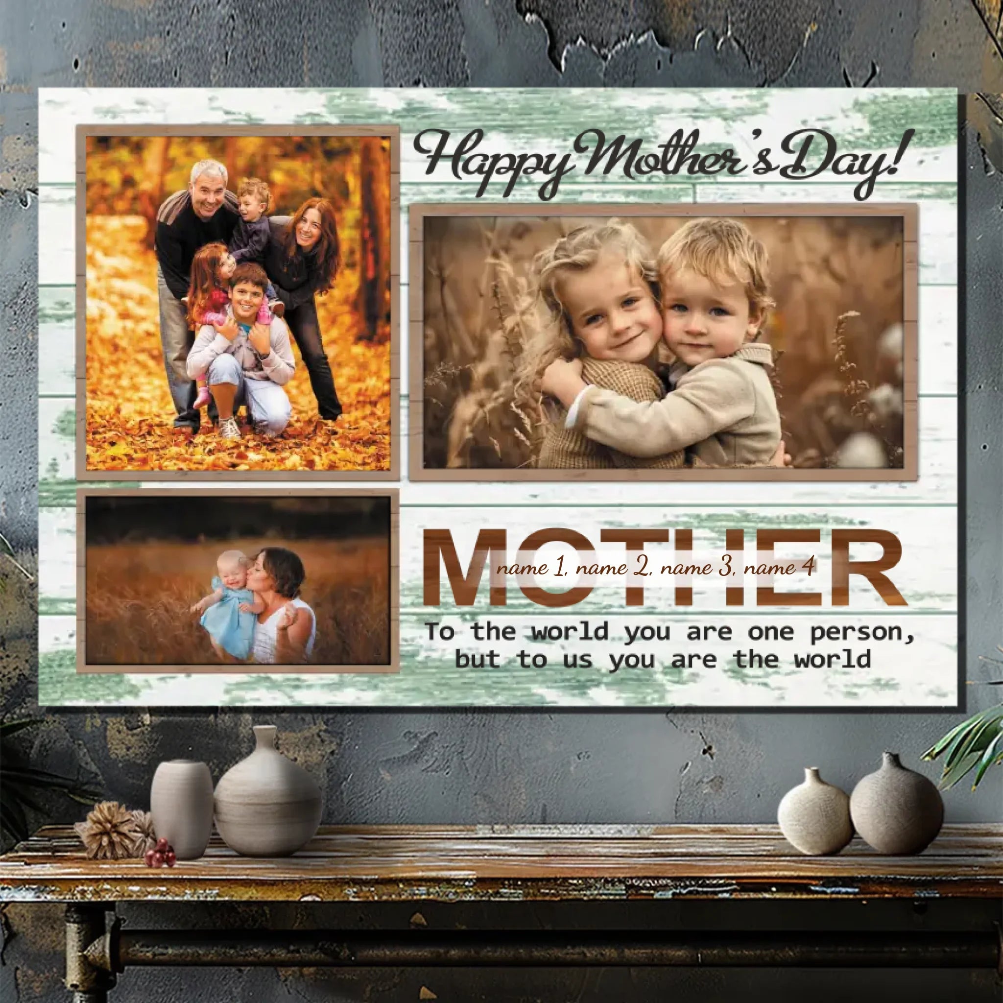 Timeless Mother Portrait Canvas Painting - Custom Name and Photo