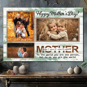 Timeless Mother Portrait Canvas Painting - Custom Name and Photo