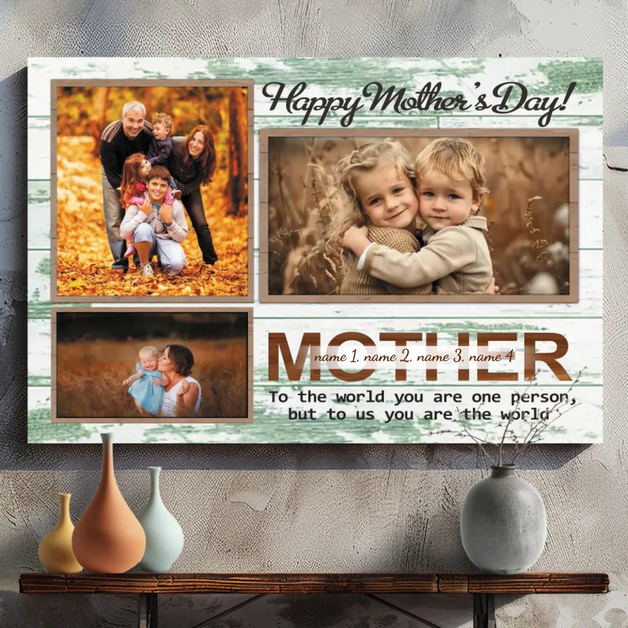 Timeless Mother Portrait Canvas Painting - Custom Name and Photo