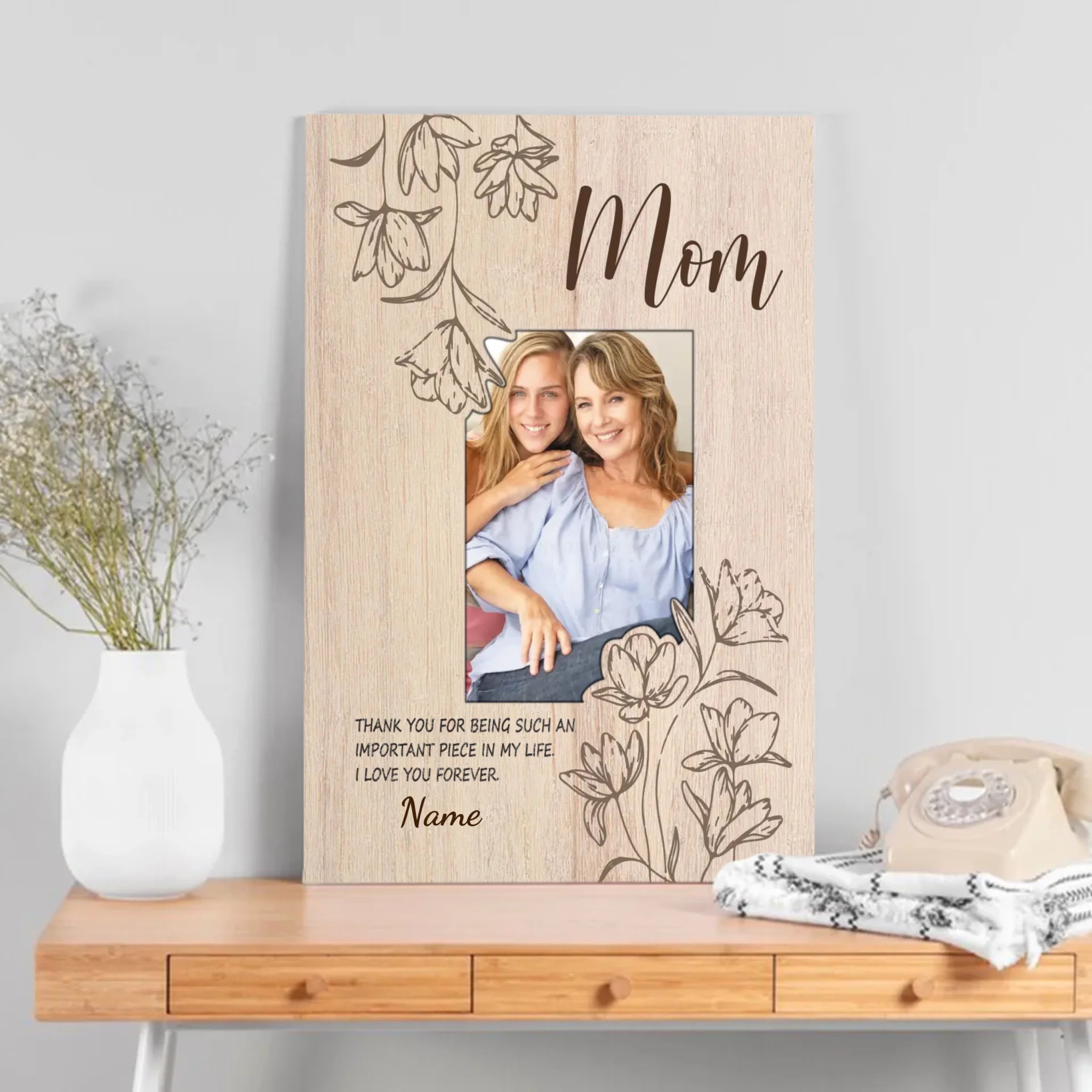 Mom: The Missing Piece of My Life | Custom Canvas At 89Prints