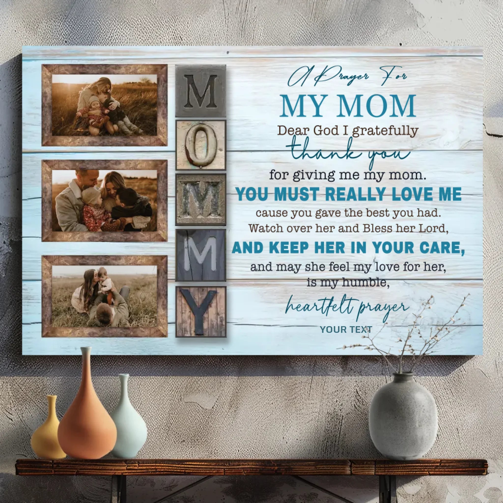 Personalized Mom Canvas: Thank God for a Wonderful Mom