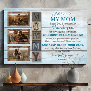 Personalized Mom Canvas: Thank God for a Wonderful Mom