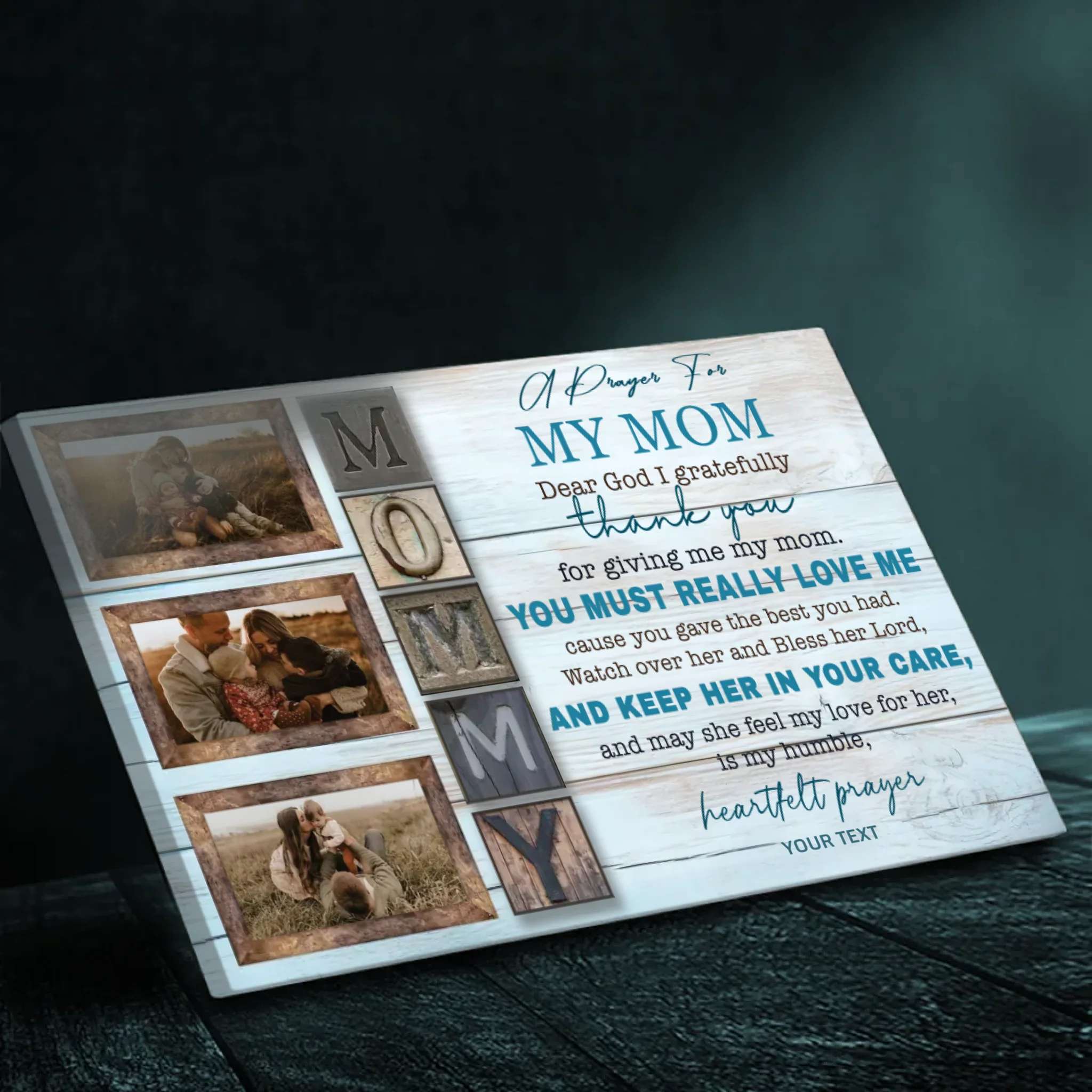 Personalized Mom Canvas: Thank God for a Wonderful Mom