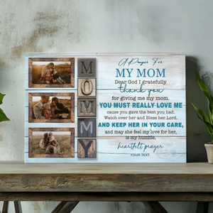 Personalized Mom Canvas: Thank God for a Wonderful Mom