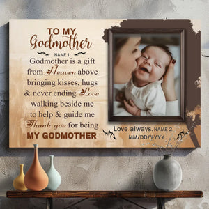 Personalized Canvas Painting: May God Always Protect and Bless You, Mom