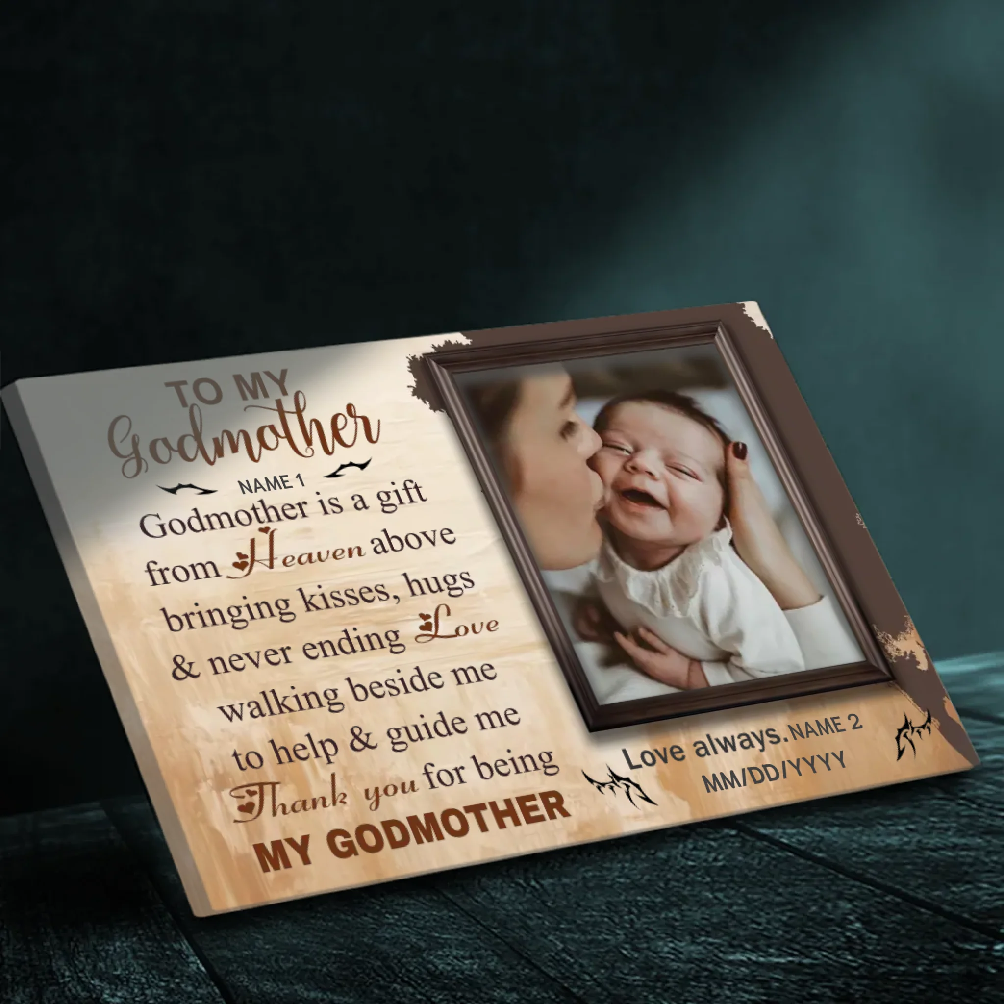 Personalized Canvas Painting: May God Always Protect and Bless You, Mom