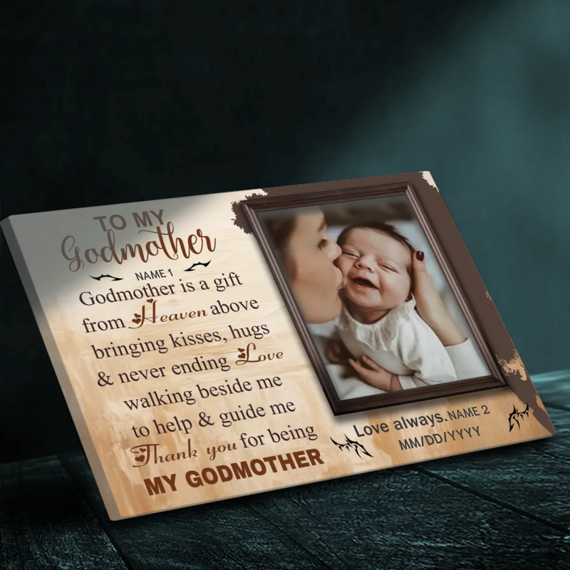 Personalized Canvas Painting: May God Always Protect and Bless You, Mom