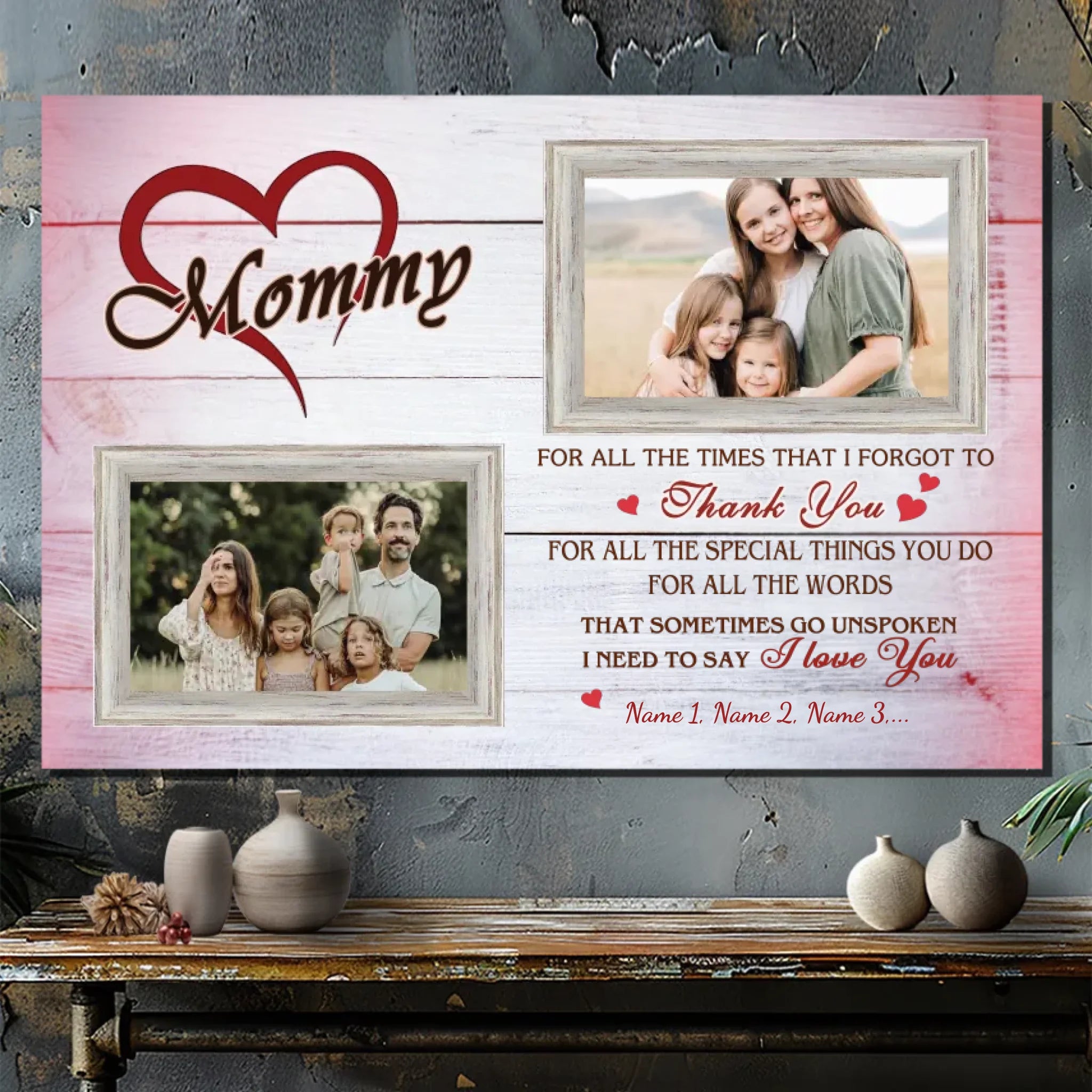 Unique Custom Mom Canvas - Personalized Photo Tribute to Mom’s Love