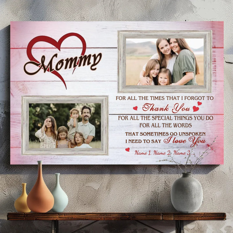 Unique Custom Mom Canvas - Personalized Photo Tribute to Mom’s Love