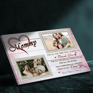 Unique Custom Mom Canvas - Personalized Photo Tribute to Mom’s Love