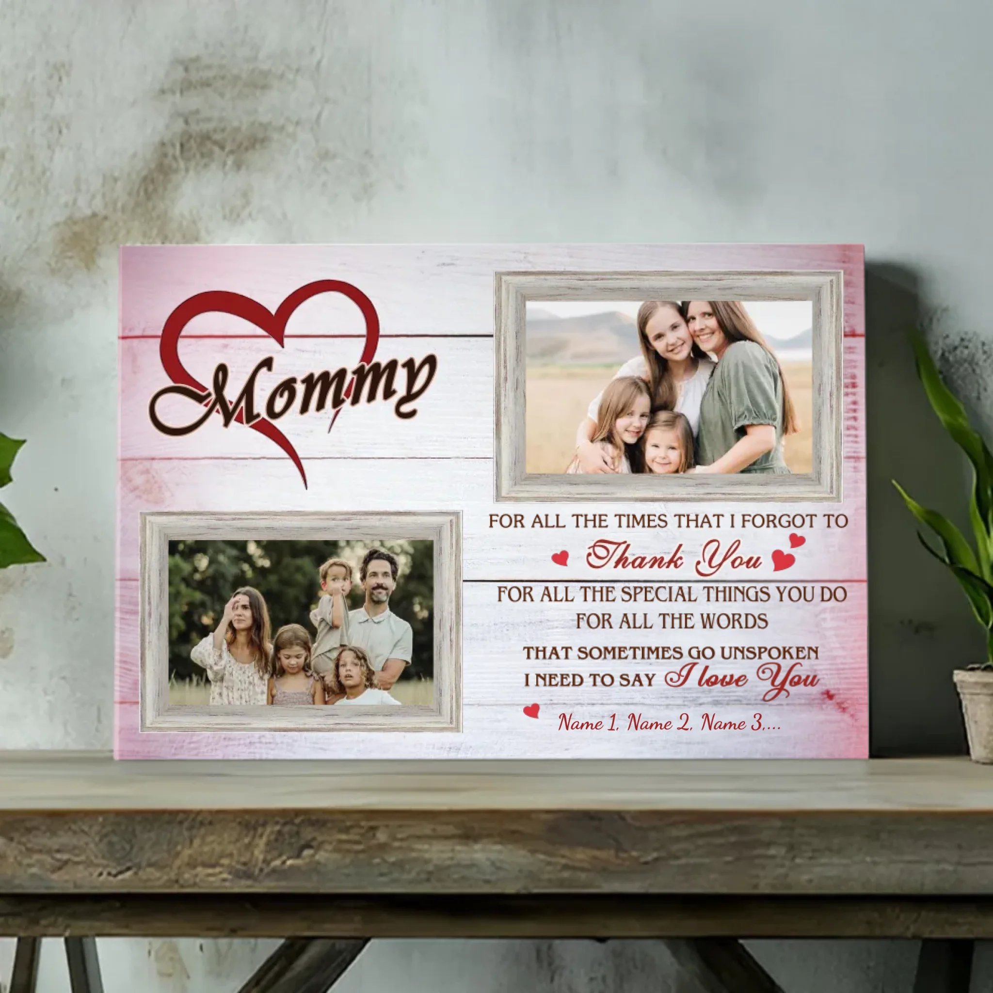 Unique Custom Mom Canvas - Personalized Photo Tribute to Mom’s Love