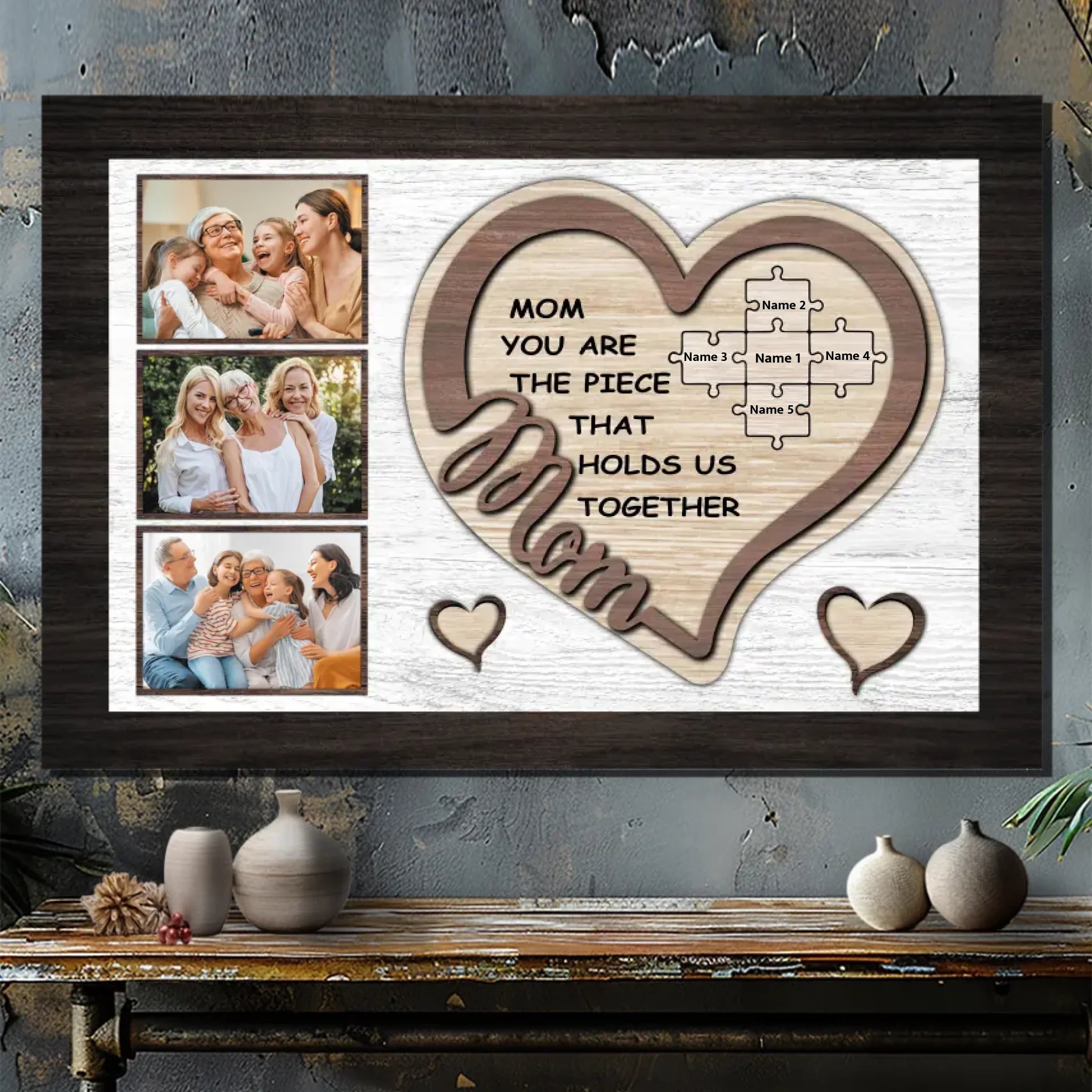 Personalized Canvas - Mom, You Are the Piece That Holds Us Together
