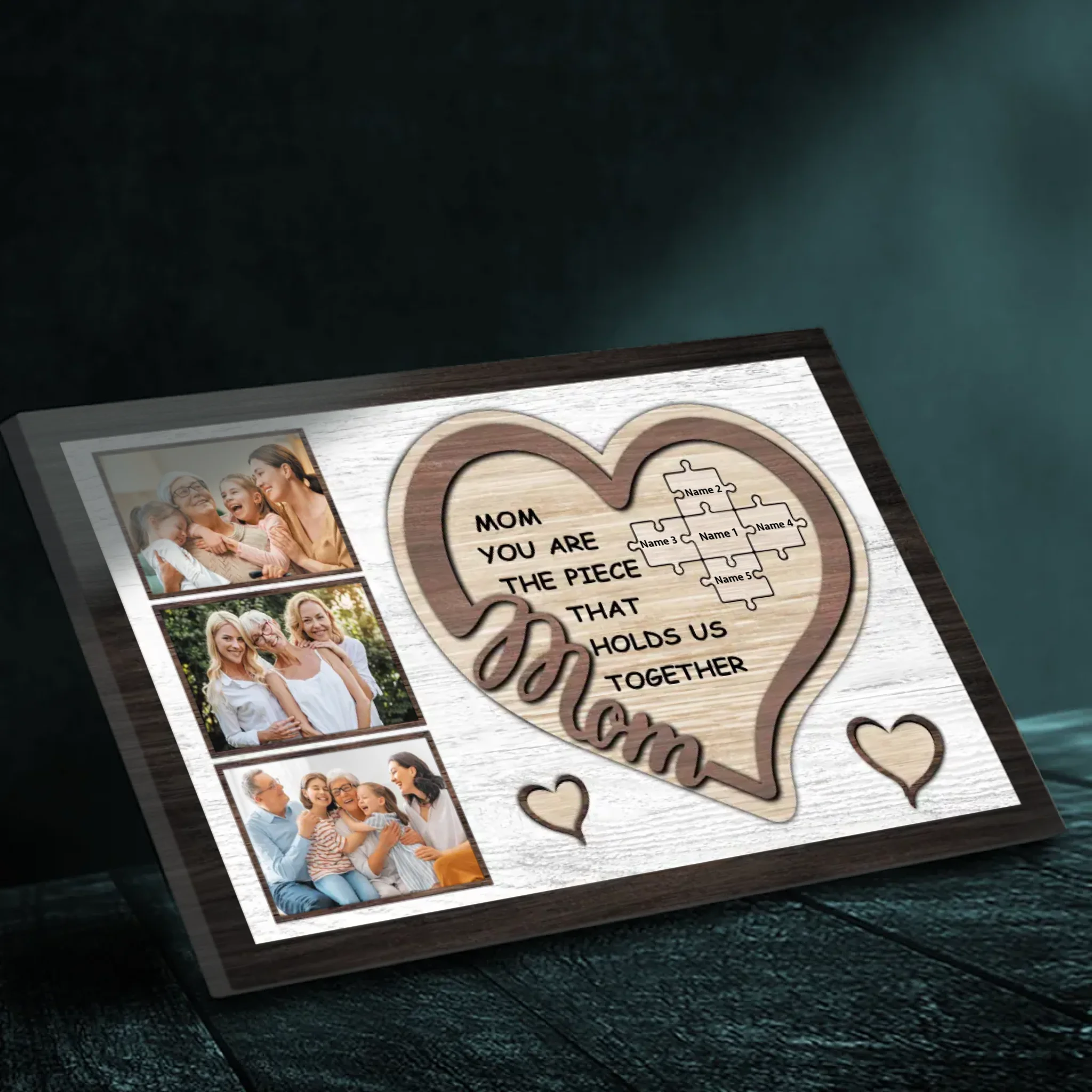 Personalized Canvas - Mom, You Are the Piece That Holds Us Together