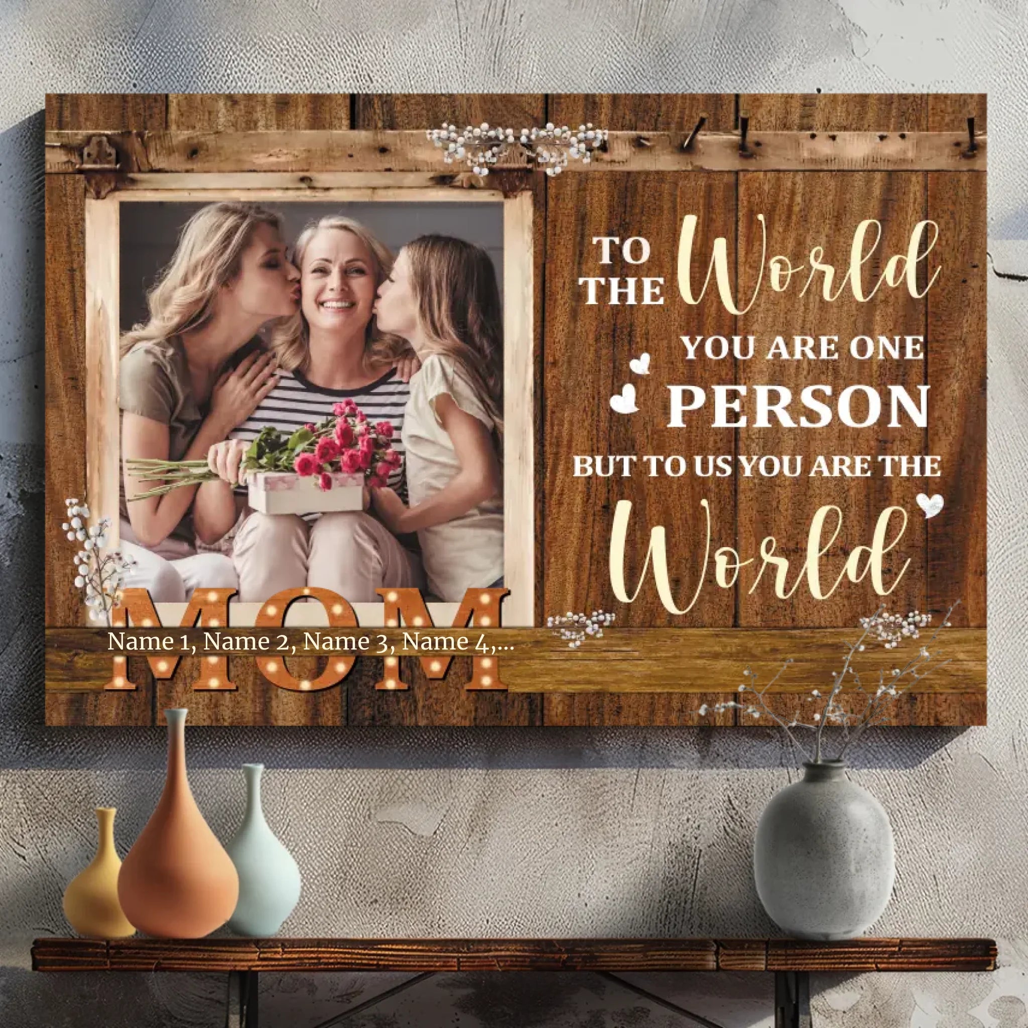 Personalized Mom Canvas - Custom Gift for the Heart of the Family