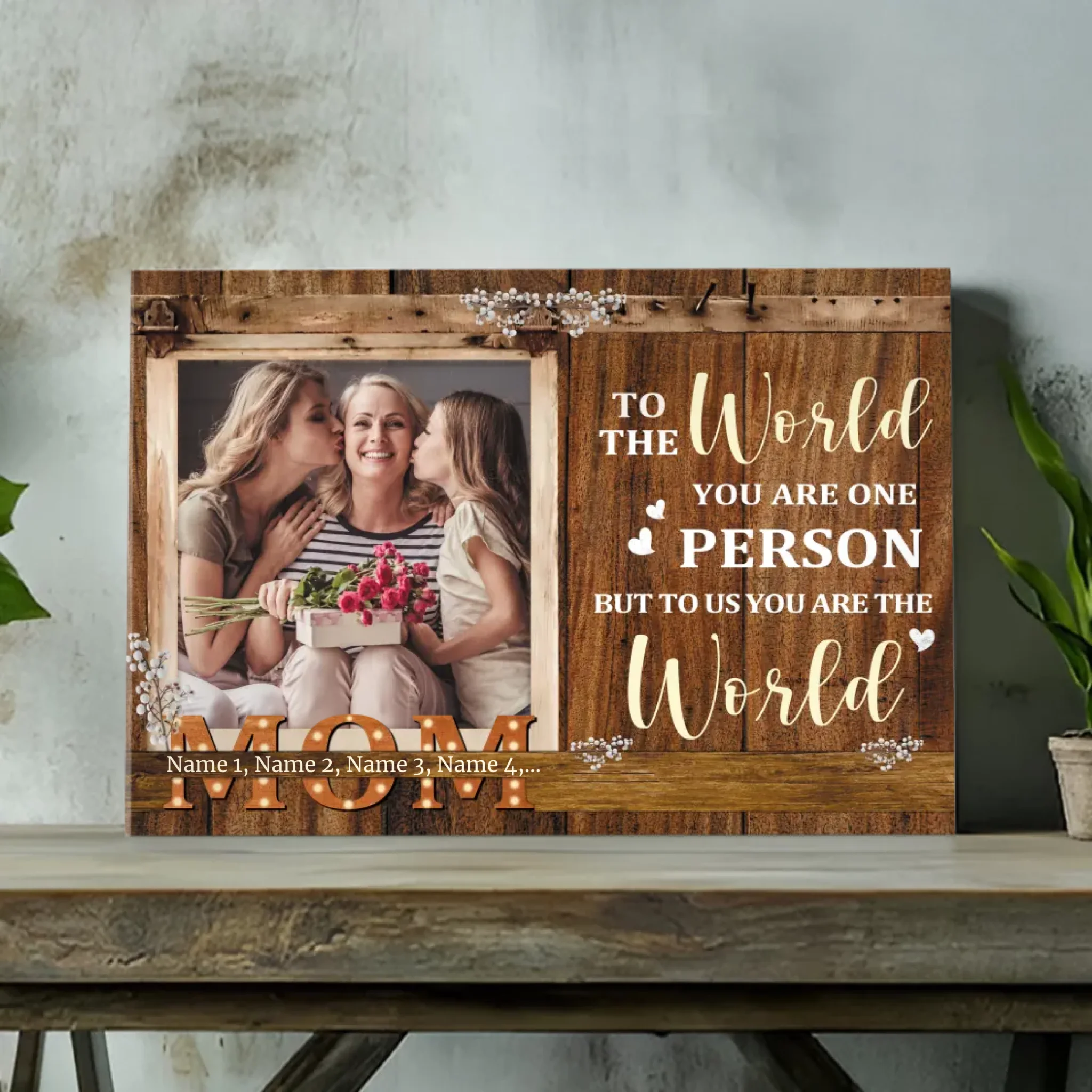 Personalized Mom Canvas - Custom Gift for the Heart of the Family