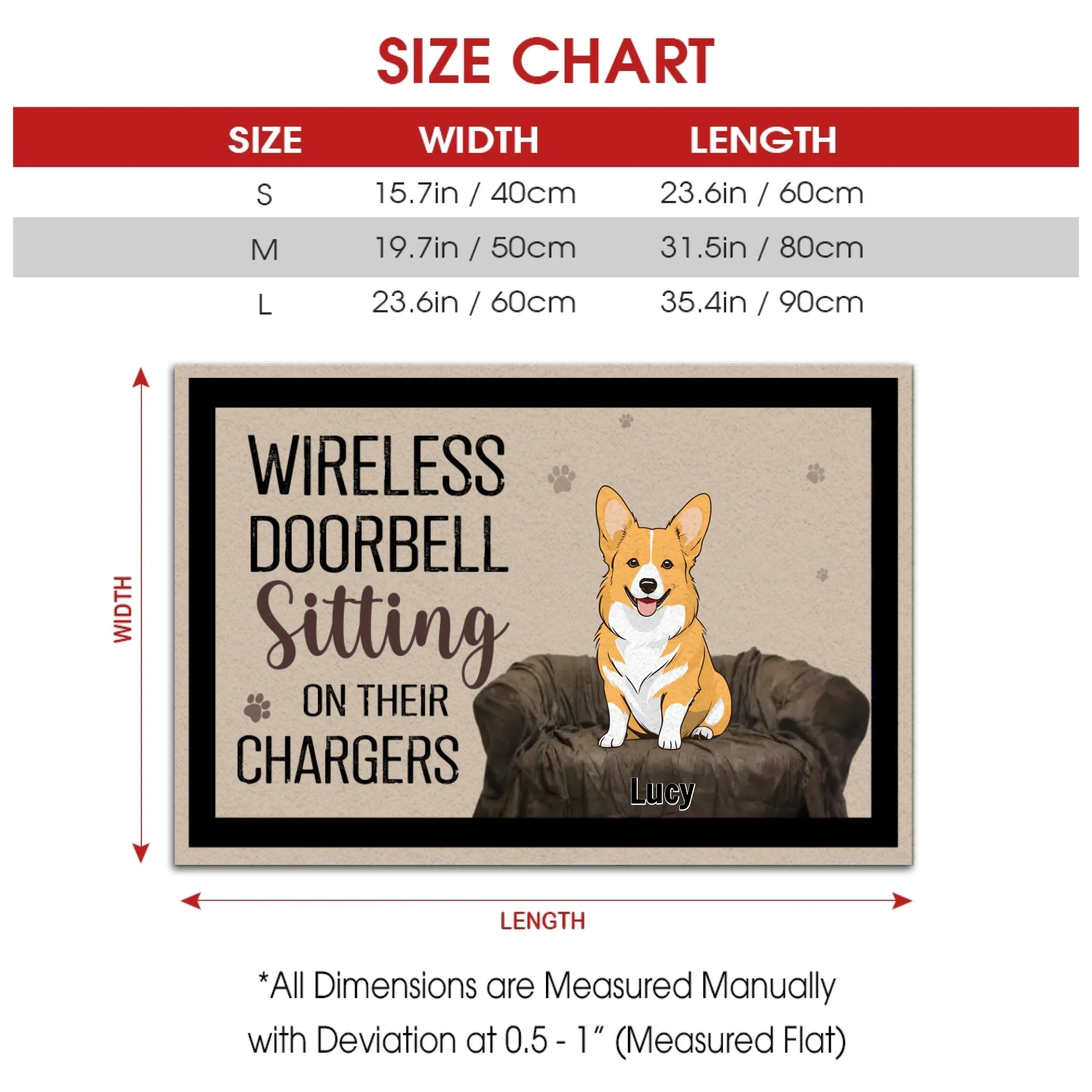 Wireless Doorbell Sitting on Their Chargers – Funny Dog Doormat - 89Prints