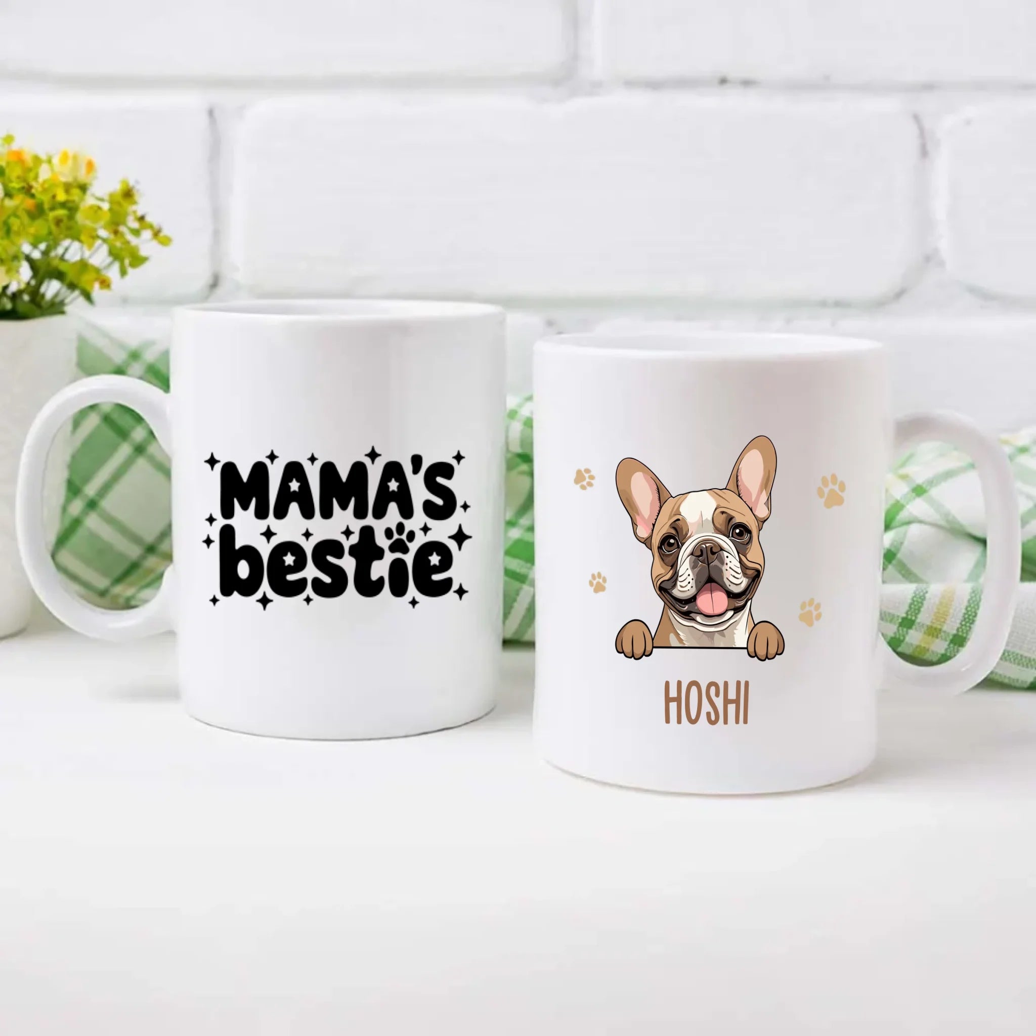 Custom Dog Mug – Mama’s Bestie Personalized Pet Mug with Dog Illustration and Name – Cute Gift for Dog Moms - 89Prints