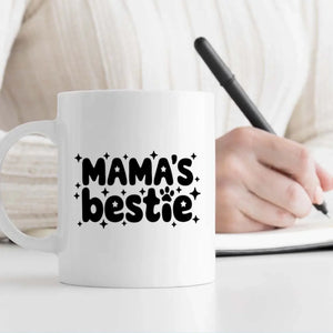 Custom Dog Mug – Mama’s Bestie Personalized Pet Mug with Dog Illustration and Name – Cute Gift for Dog Moms - 89Prints